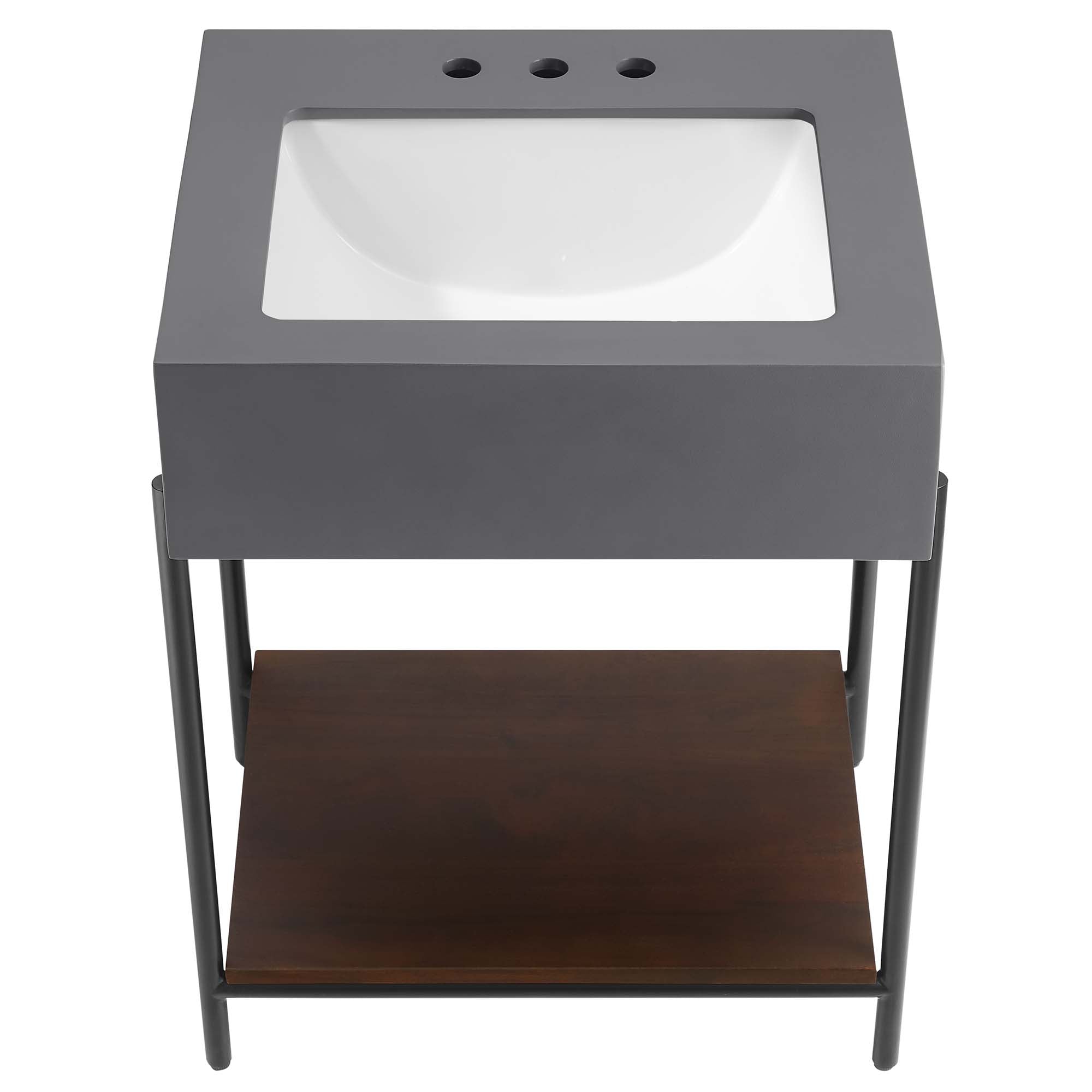 Etch 24" Bathroom Vanity with Sink, Black White