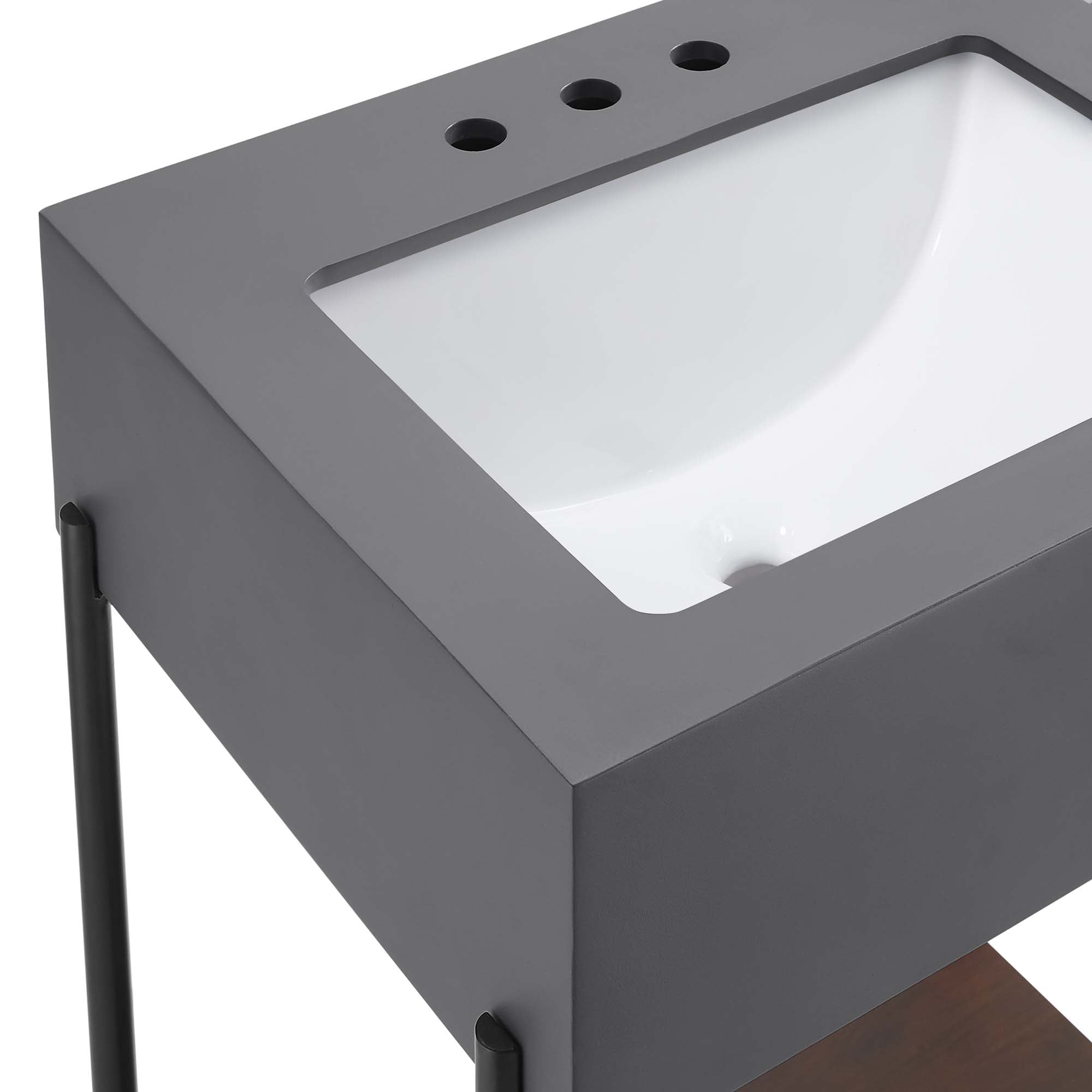 Etch 24" Bathroom Vanity with Sink, Black White