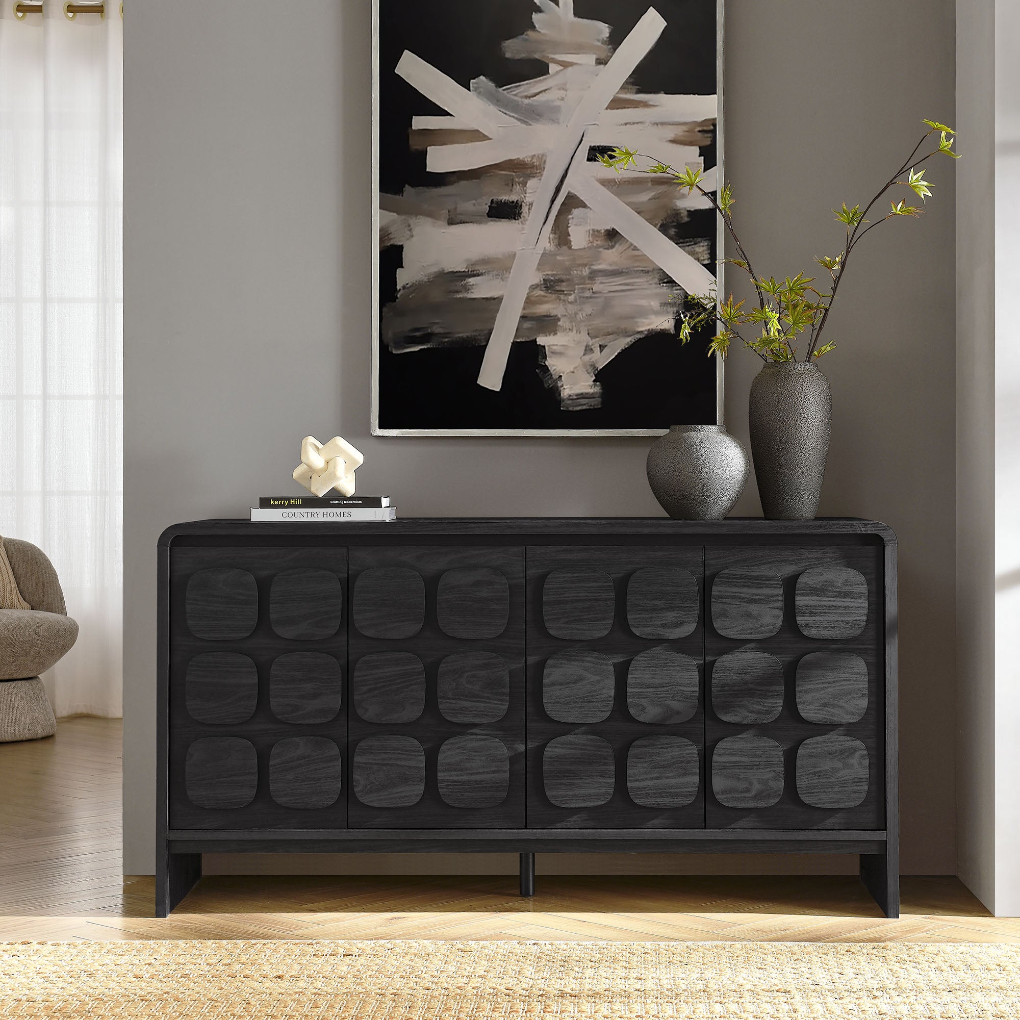 Toscana 61" Sideboard, Black