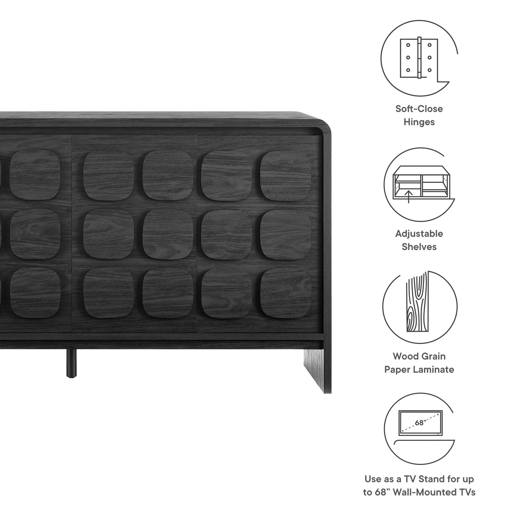 Toscana 61" Sideboard, Black