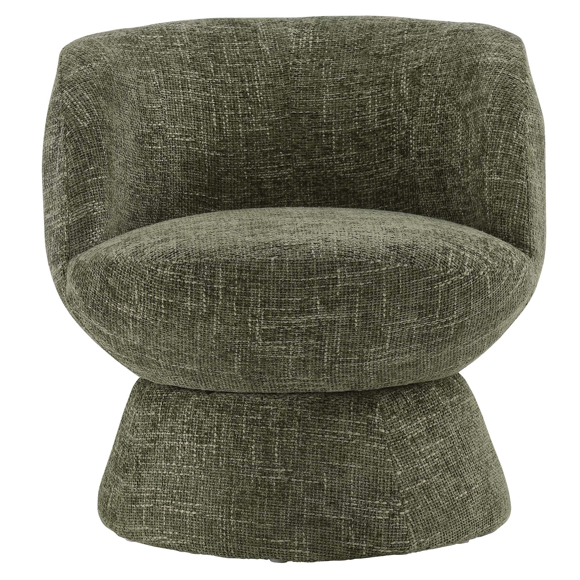 Vesta Chenille Fabric Upholstered Swivel Chair, Basil