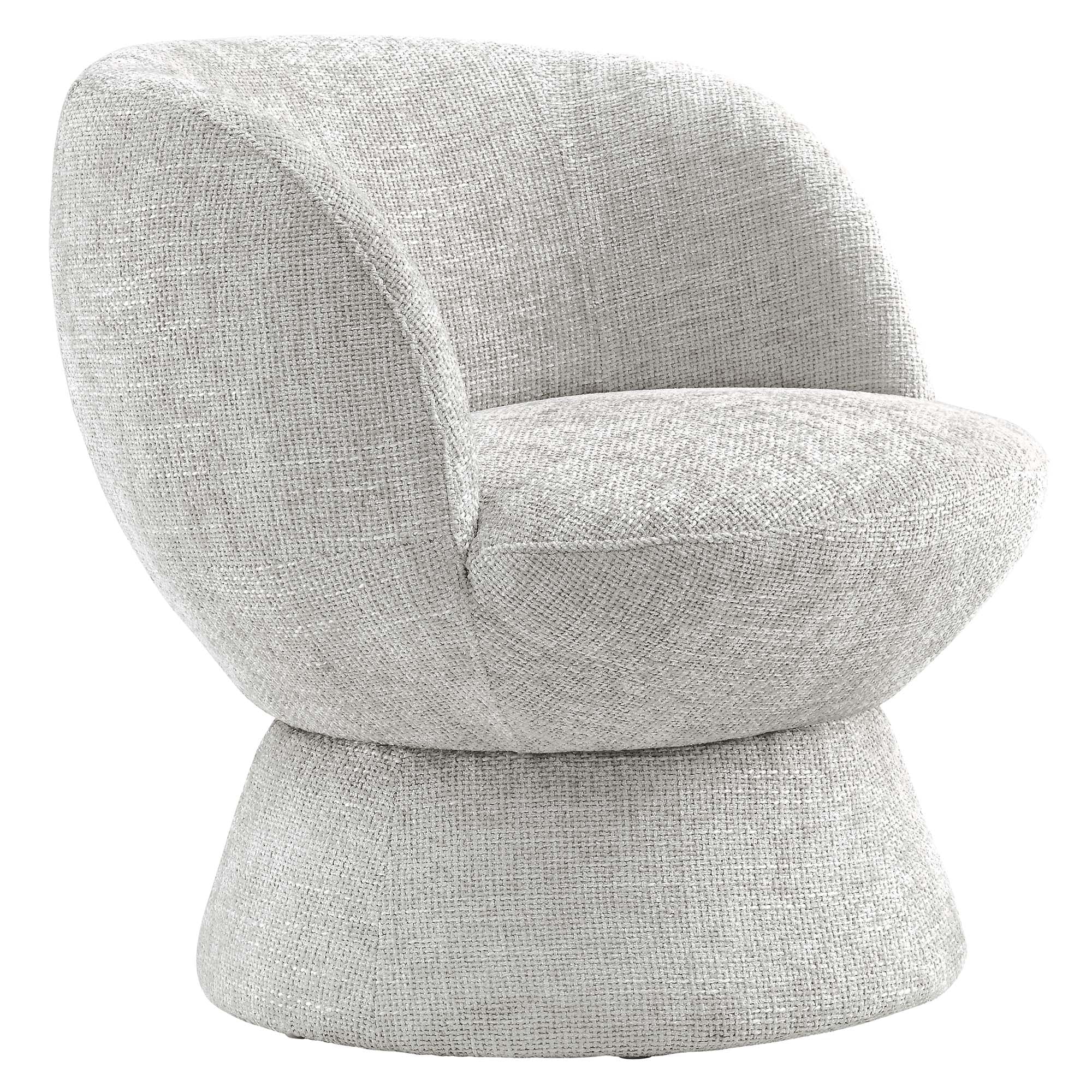 Vesta Chenille Fabric Upholstered Swivel Chair, Dove Gray