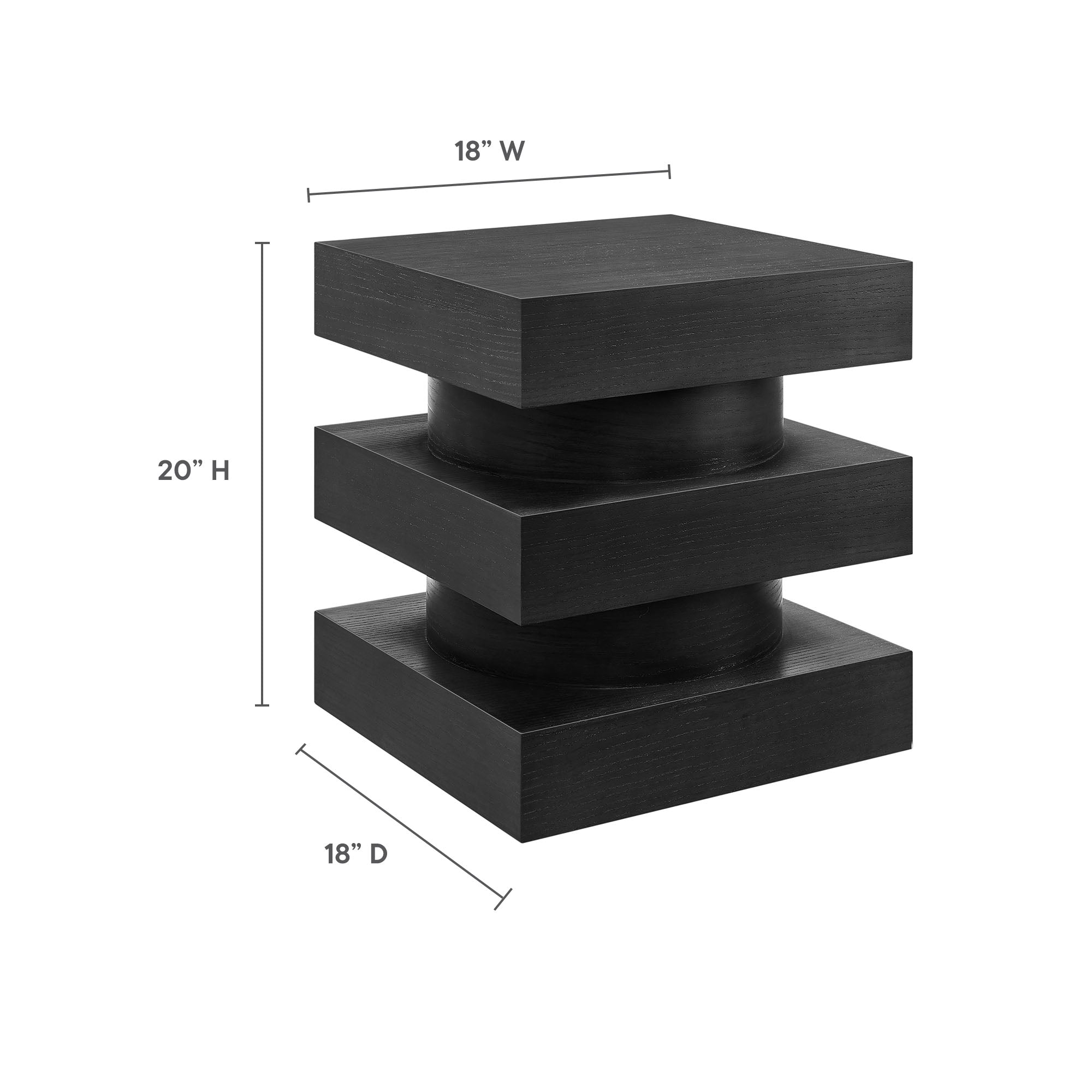 Perpetuate Totem End Table, Black
