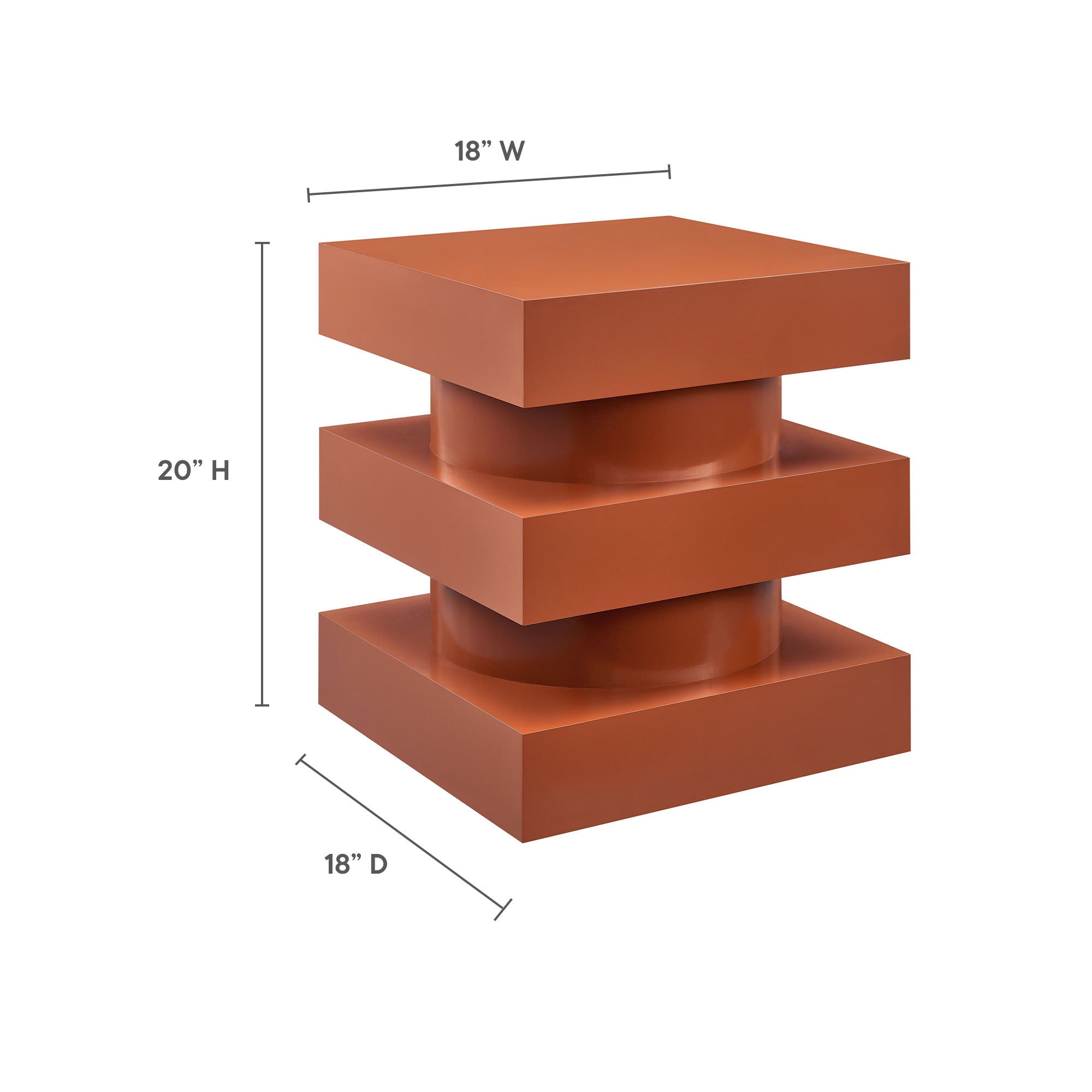 Perpetuate Totem End Table, Cayenne