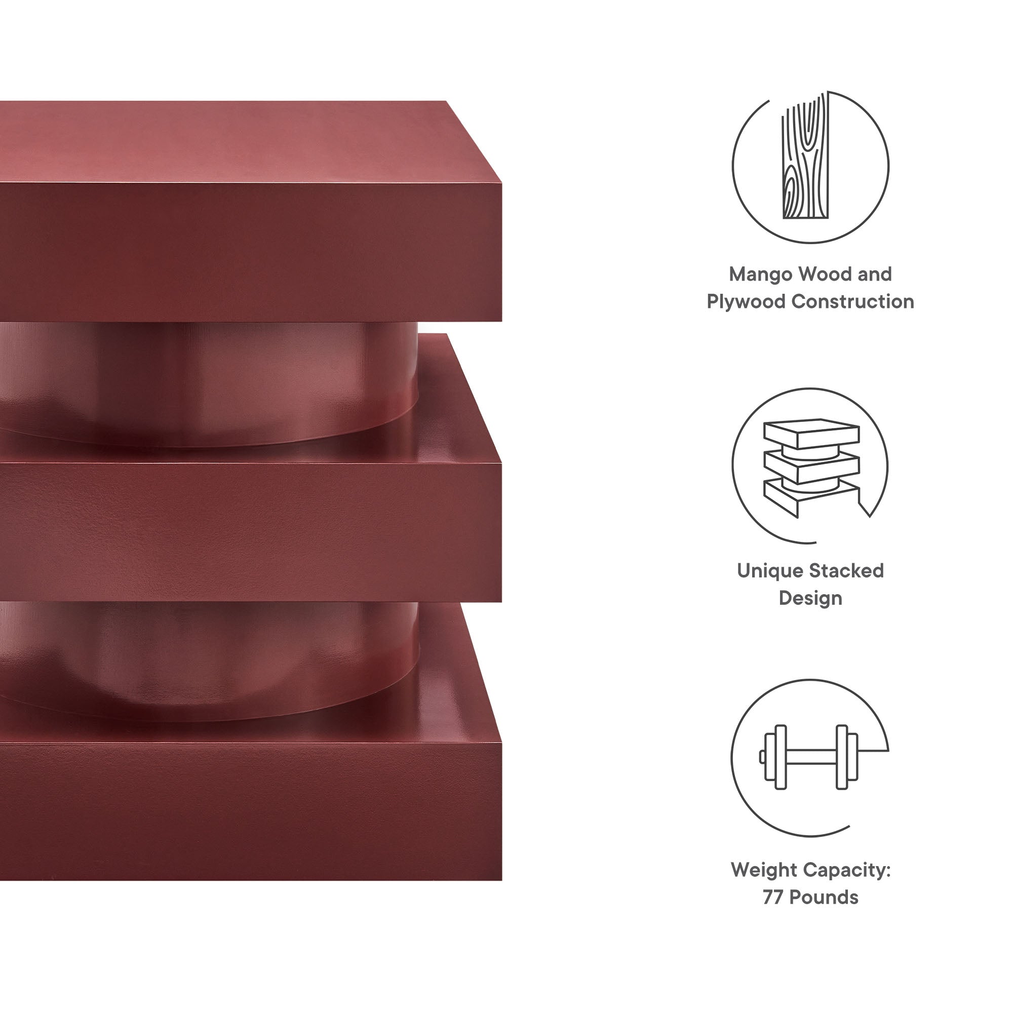 Perpetuate Totem End Table, Spiced Apple