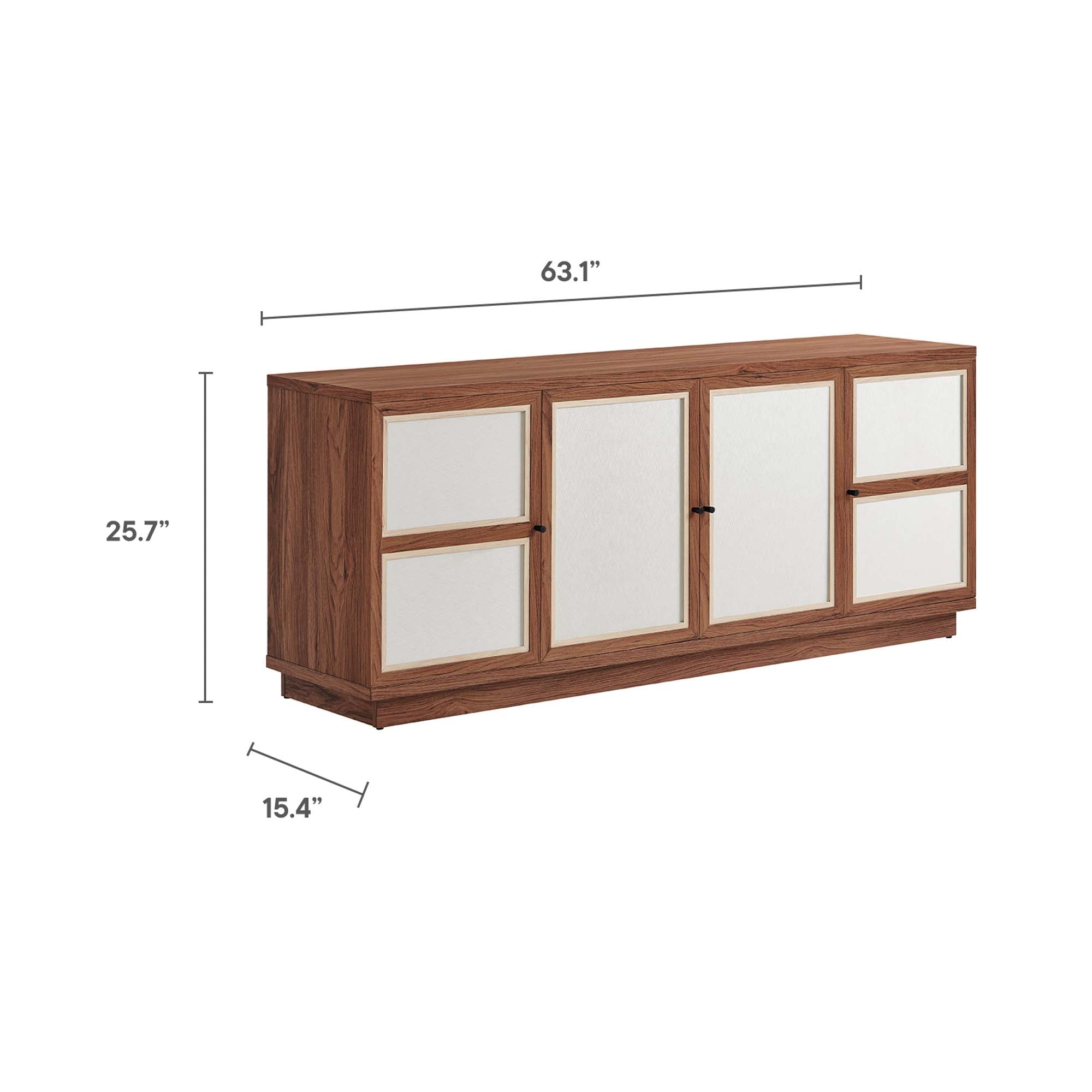 Capri 63" Wood Grain TV Console, Walnut
