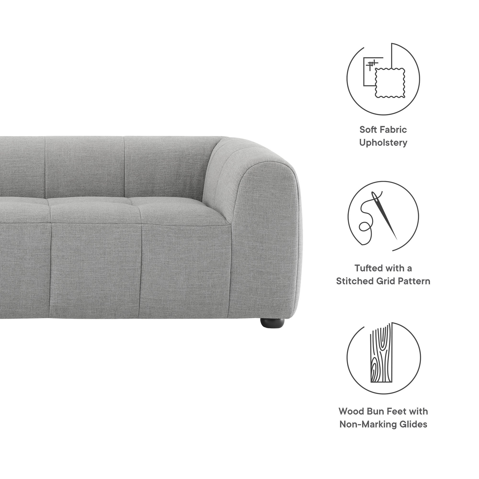 Liana Upholstered Fabric Sofa, Pewter