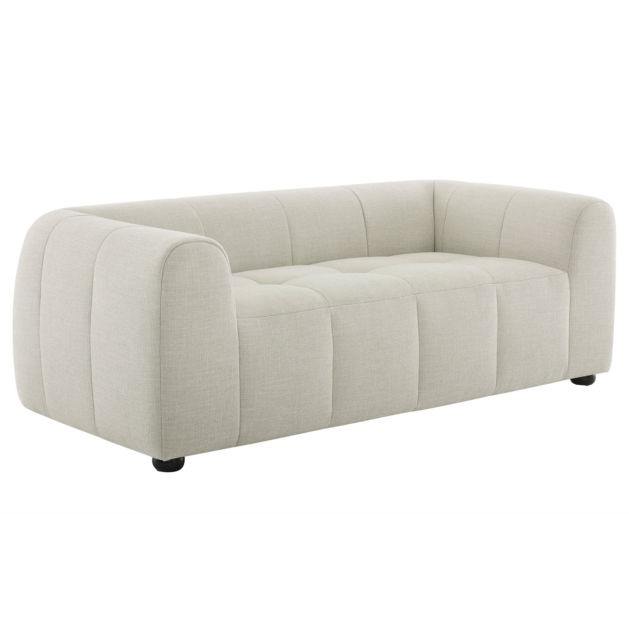 Liana Upholstered Fabric Loveseat, Linen