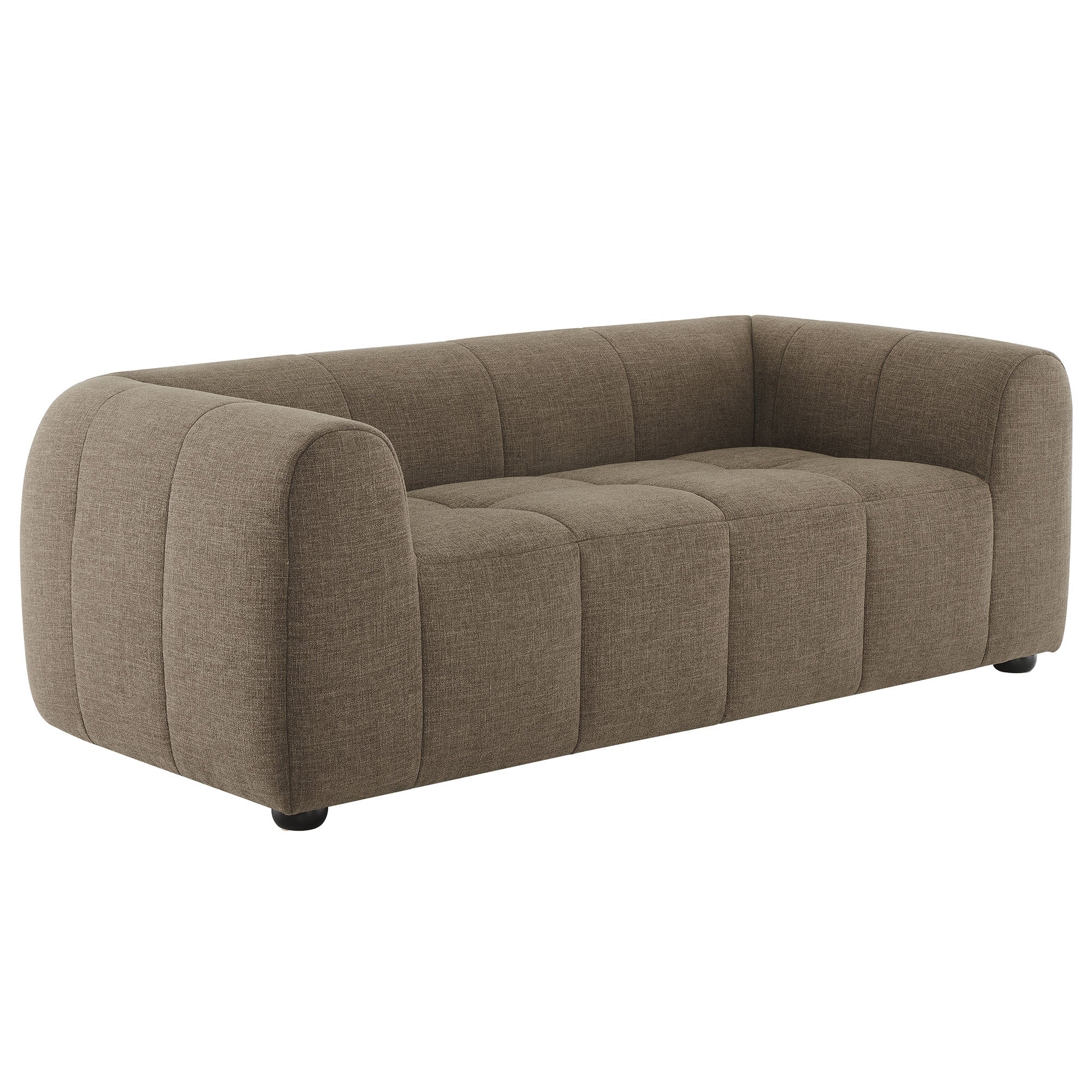 Liana Upholstered Fabric Loveseat, Mocha