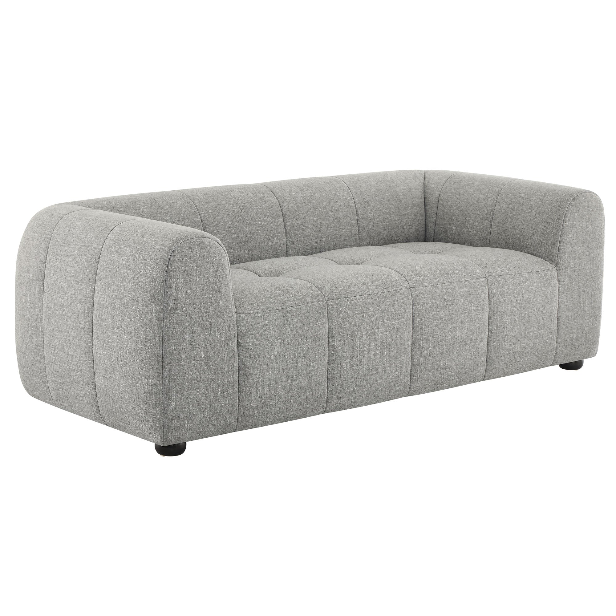 Liana Upholstered Fabric Loveseat, Pewter