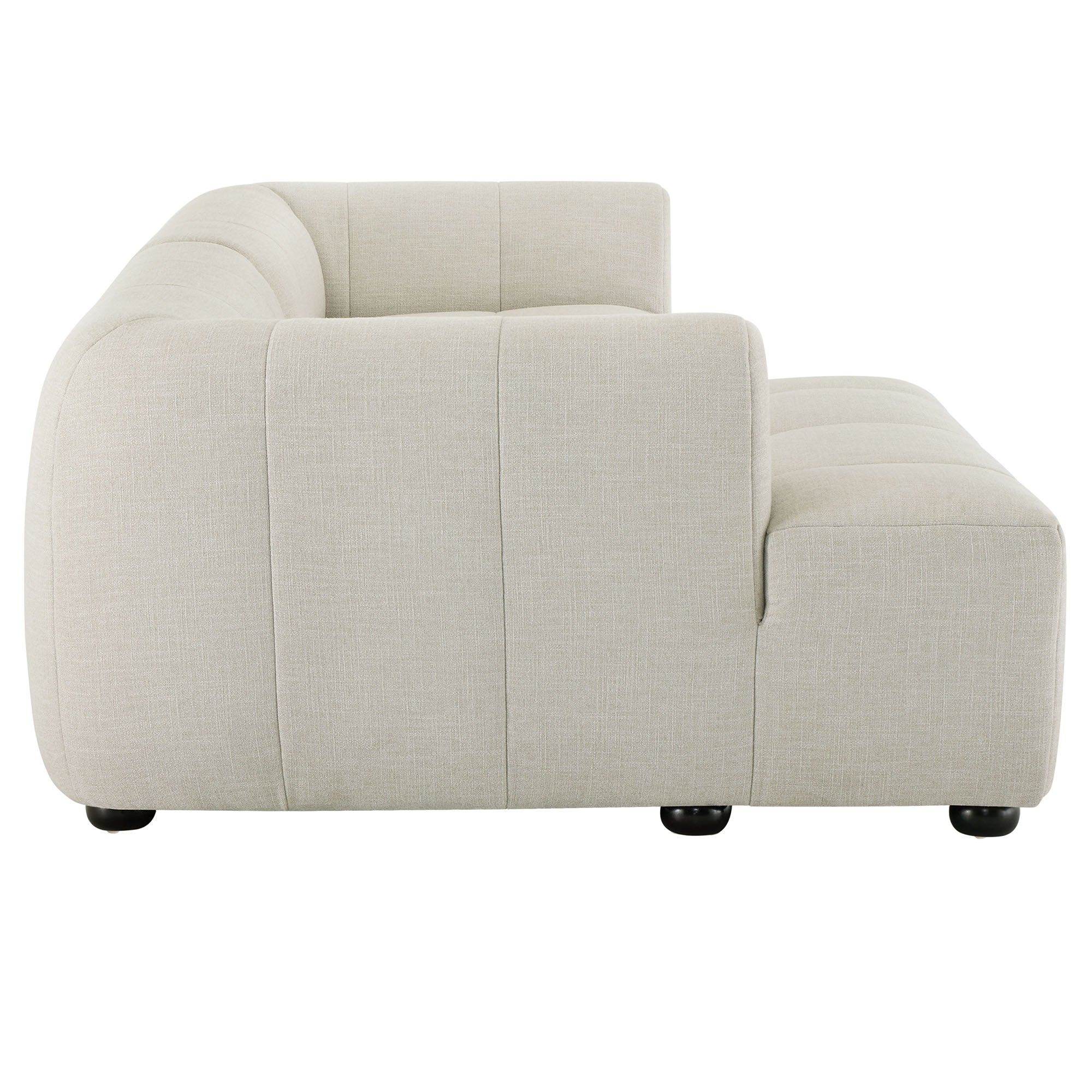 Liana Left-Facing Upholstered Fabric Modular Sofa with Chaise, Linen
