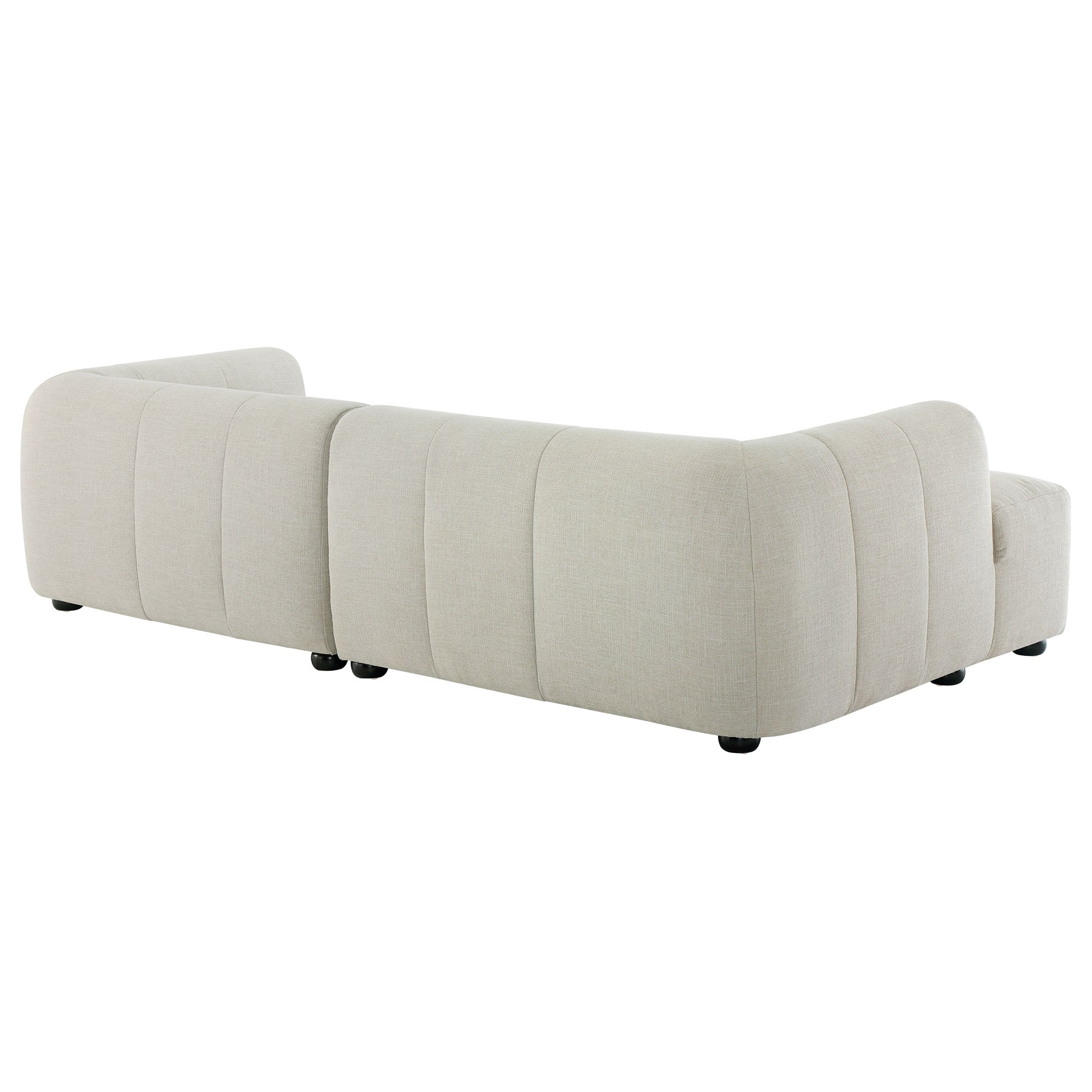 Liana Left-Facing Upholstered Fabric Modular Sofa with Chaise, Linen