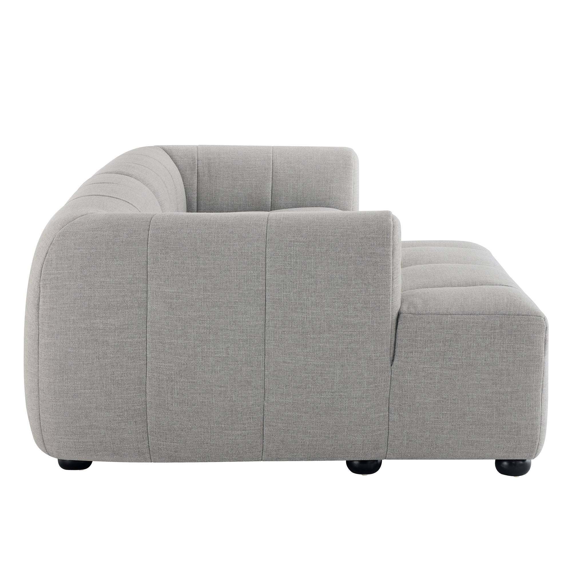 Liana Left-Facing Upholstered Fabric Modular Sofa with Chaise, Pewter