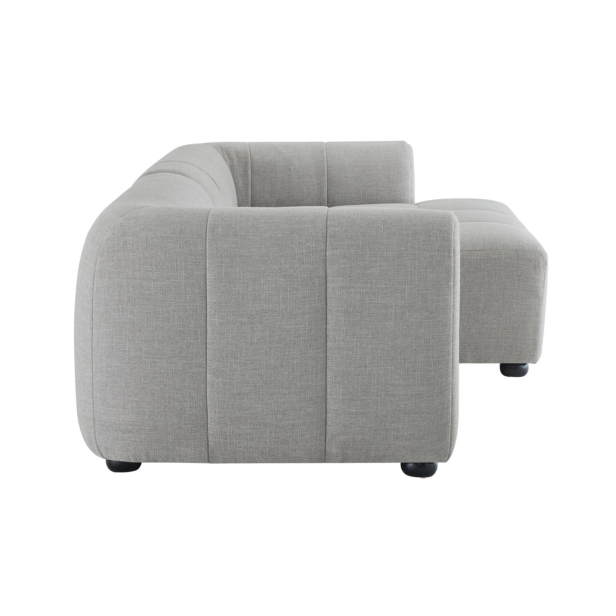 Liana Right-Facing Upholstered Fabric Modular Sofa with Chaise, Pewter