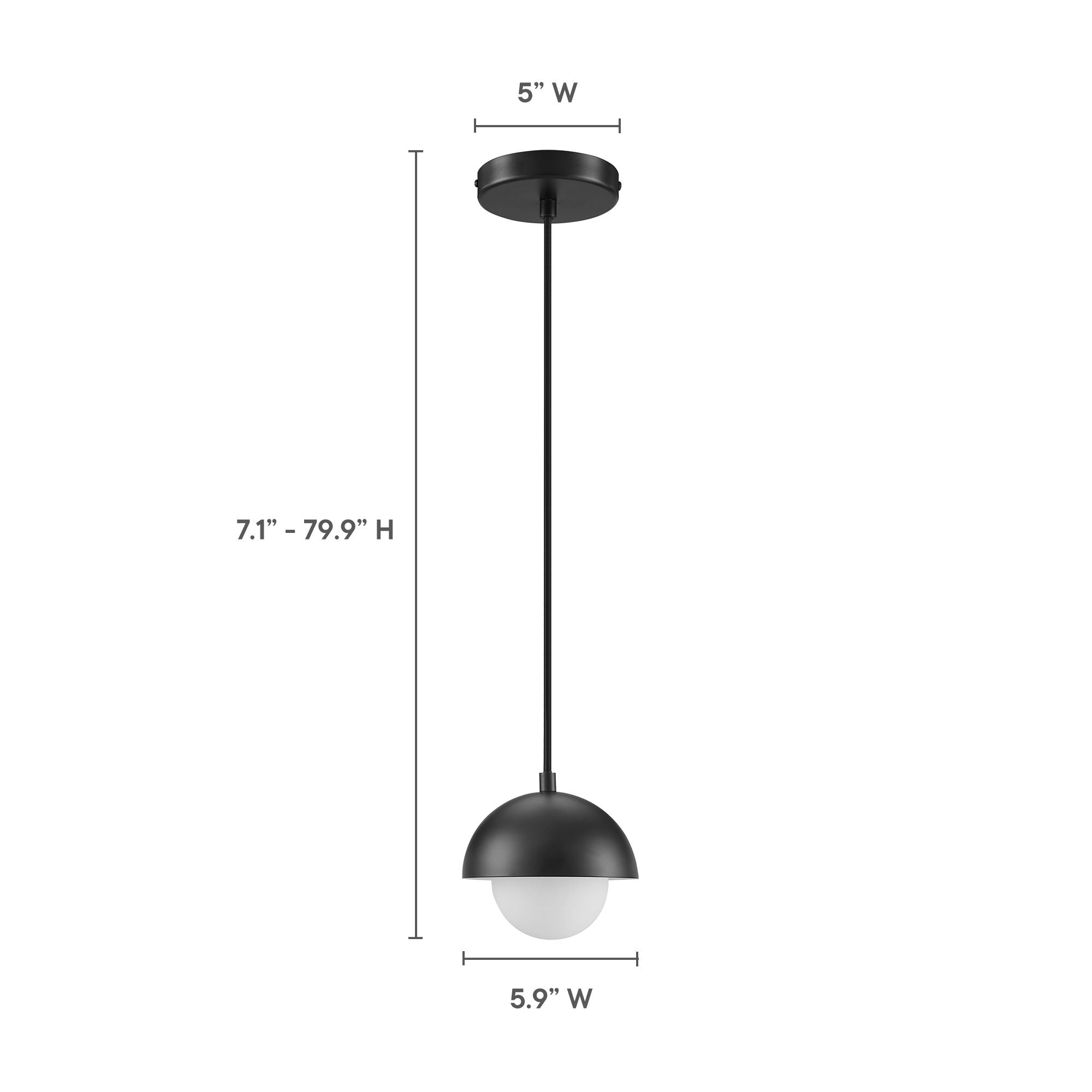 Eclipse Globe Pendant Light, Black