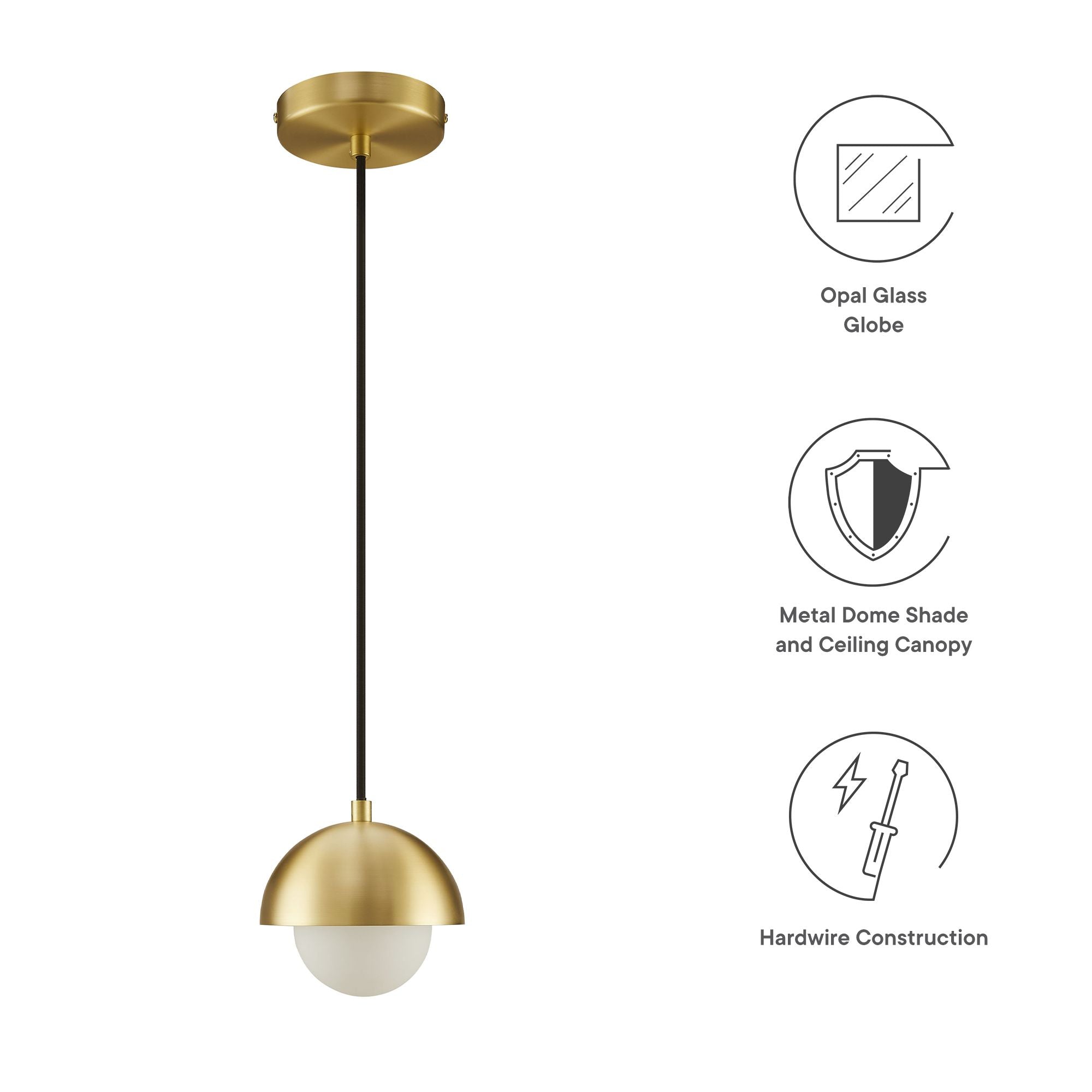 Eclipse Globe Pendant Light, Brass