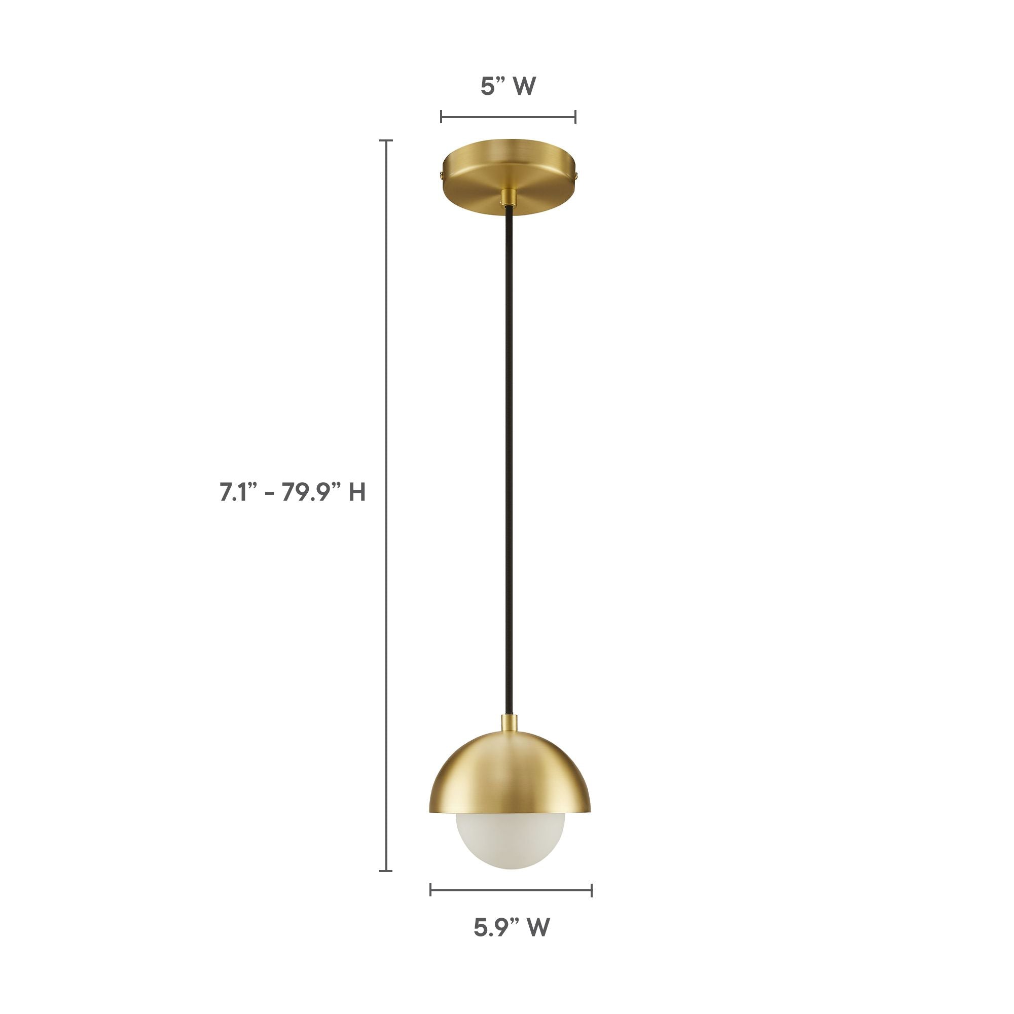 Eclipse Globe Pendant Light, Brass