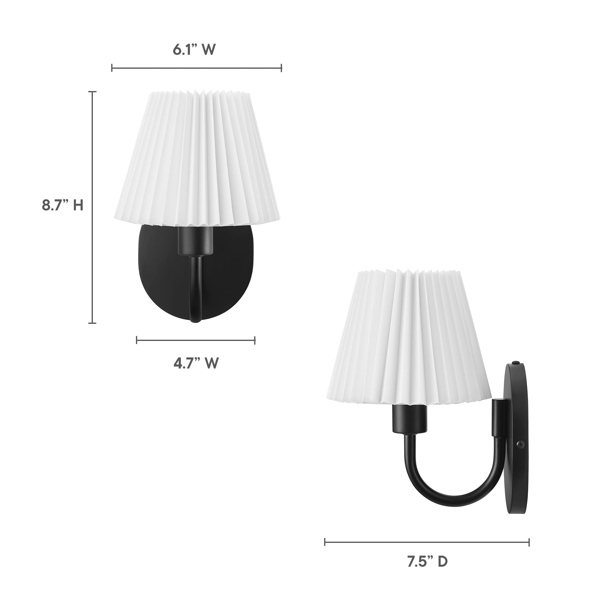 Wave Wall Sconce, Black