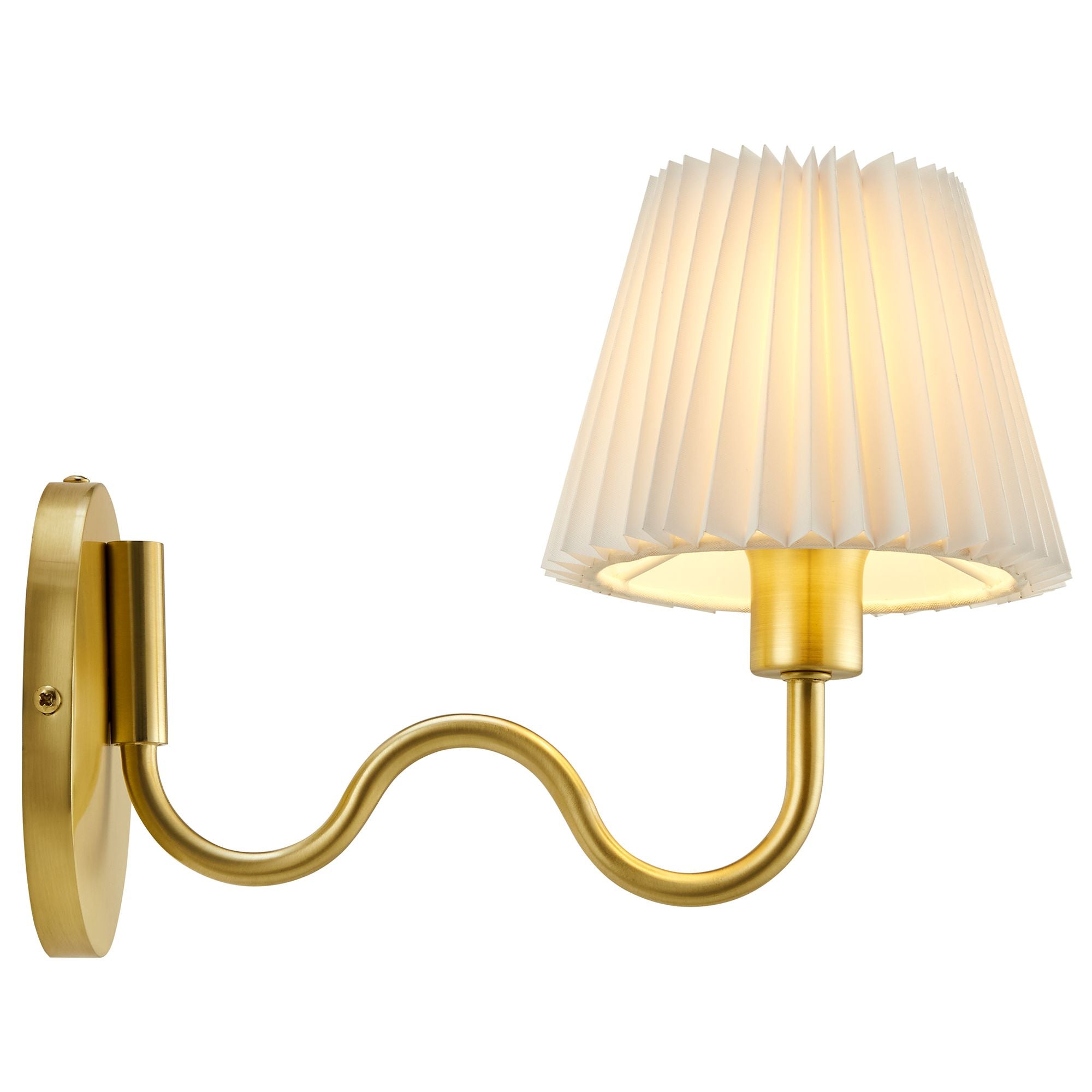 Wave Squiggle Arm Wall Sconce, Brass