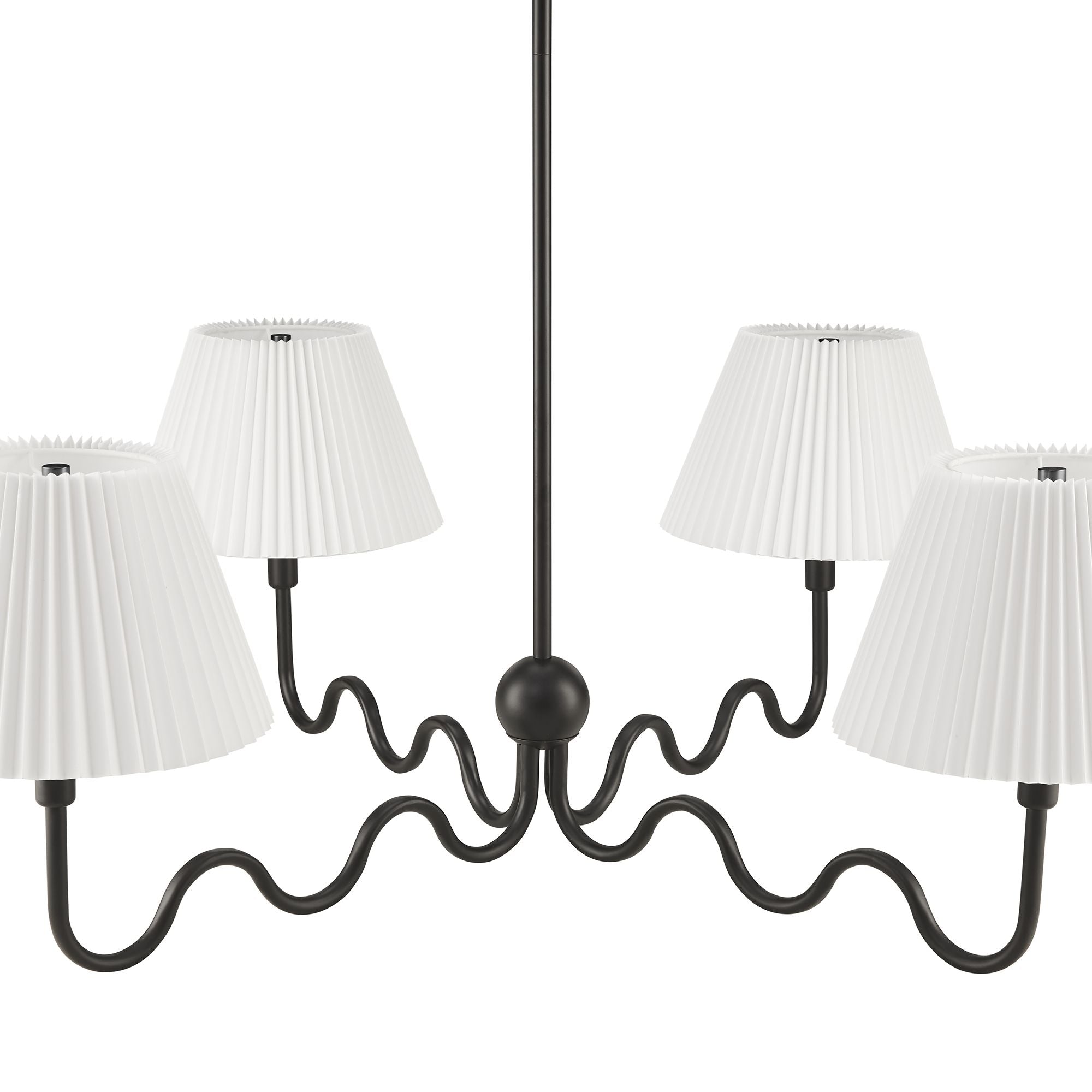 Wave Squiggle 4-Arm Pendant Light, Black