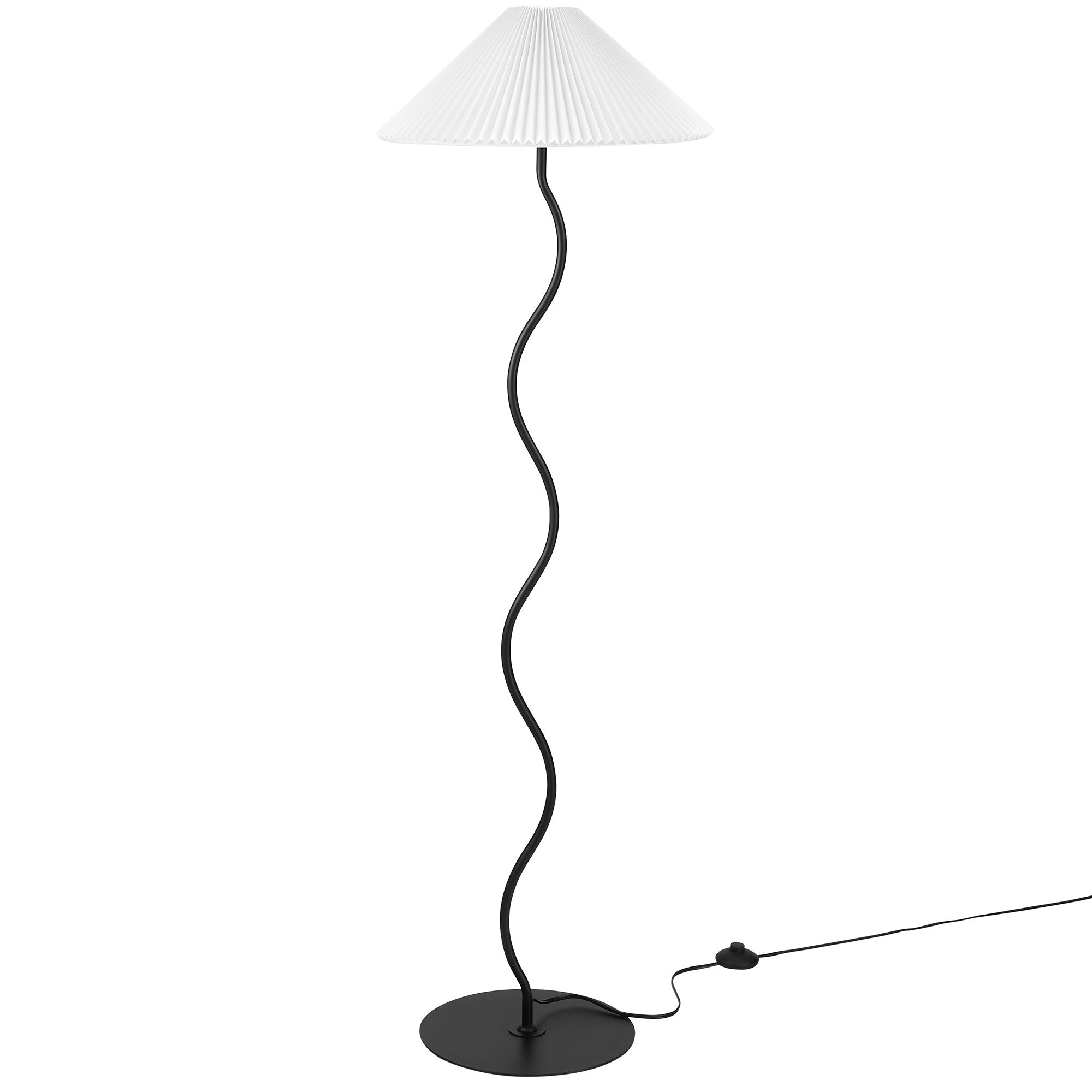 Wave Squiggle Floor Lamp, Black