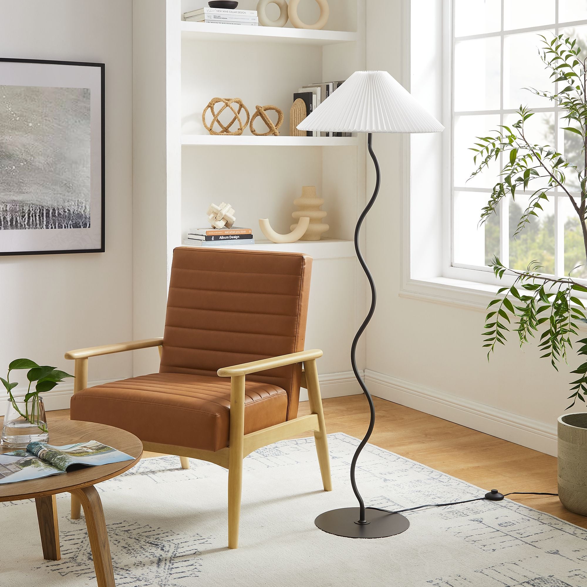 Wave Squiggle Floor Lamp, Black