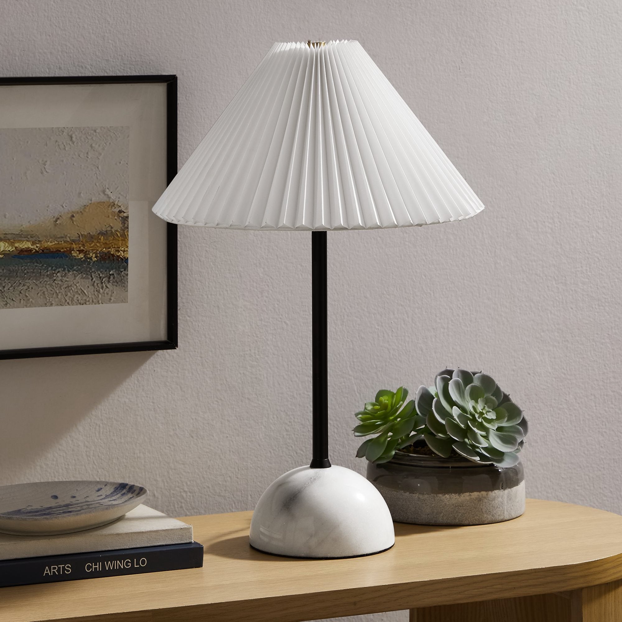Illusion Marble Dome Table Lamp, Black