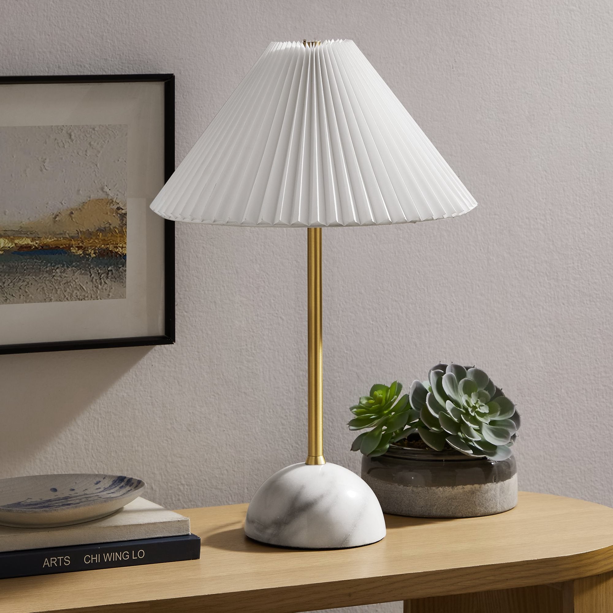 Illusion Marble Dome Table Lamp, Brass