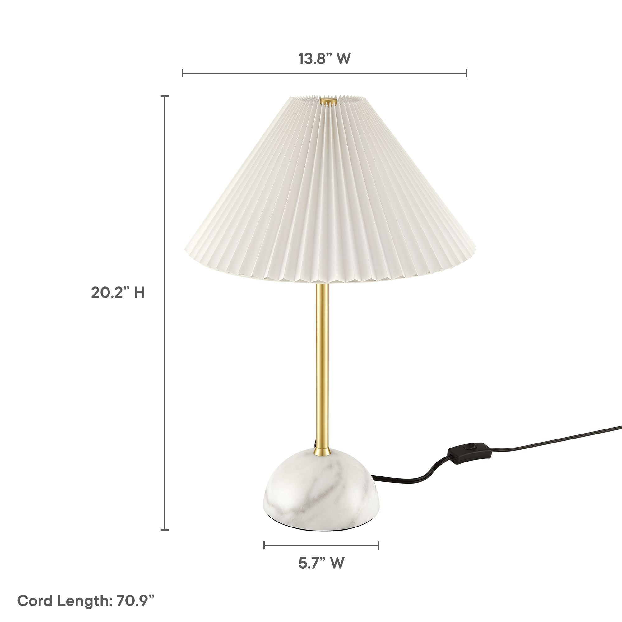 Illusion Marble Dome Table Lamp, Brass