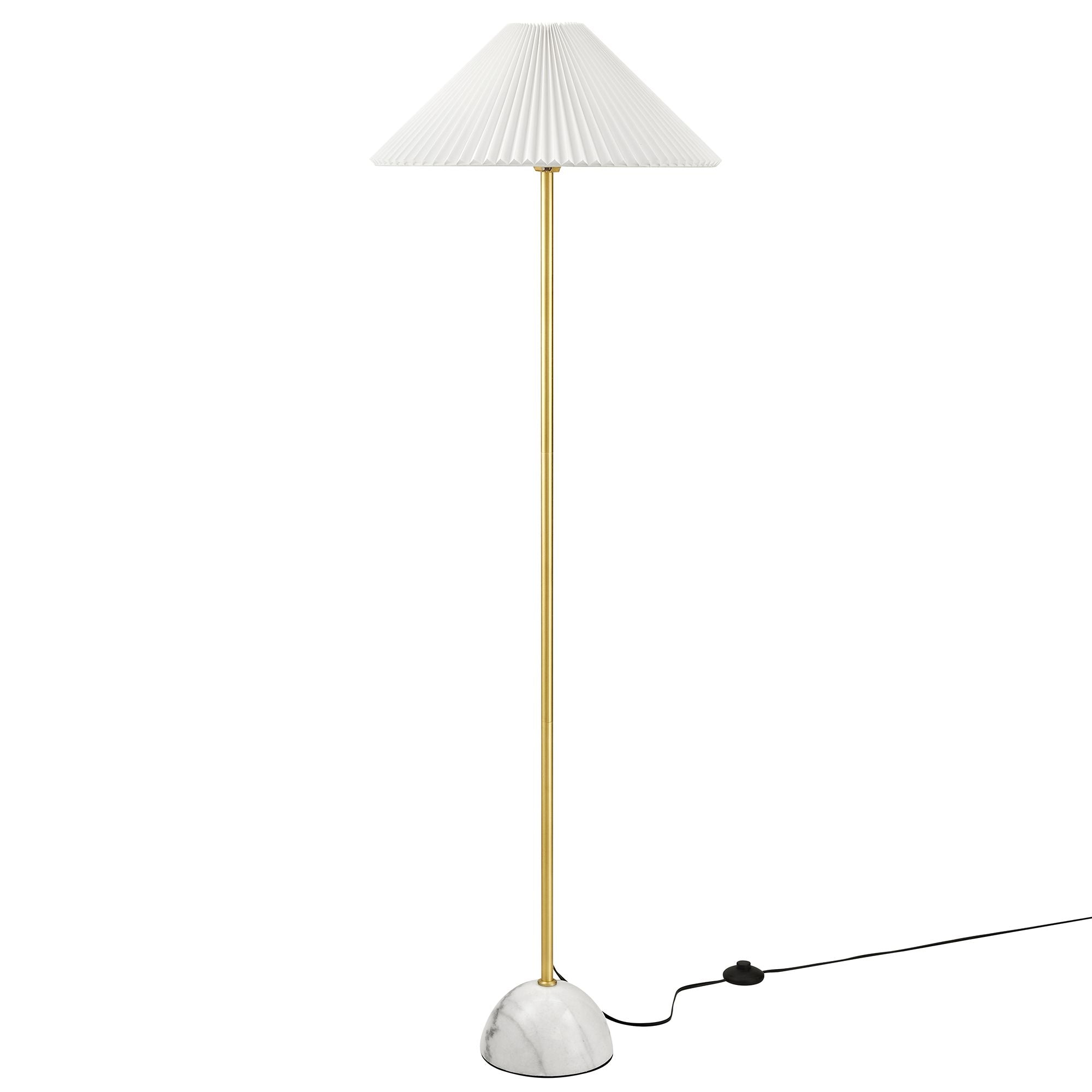 Illusion Marble Dome Floor Lamp, Brass