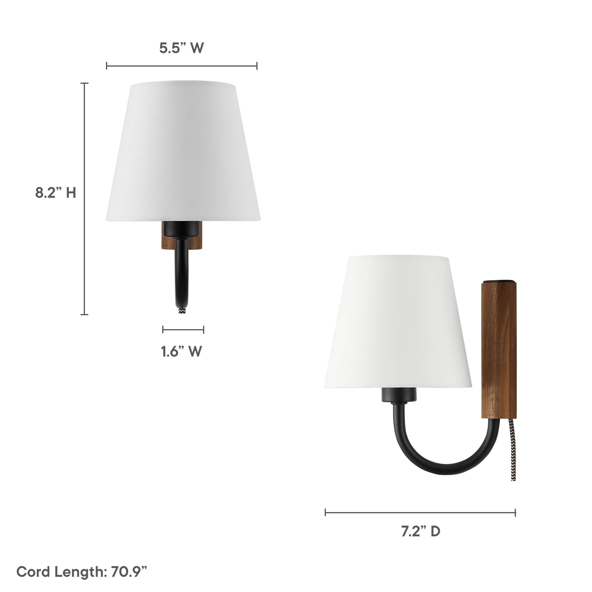 Sunlit Swivel Wall Sconce, Walnut Black