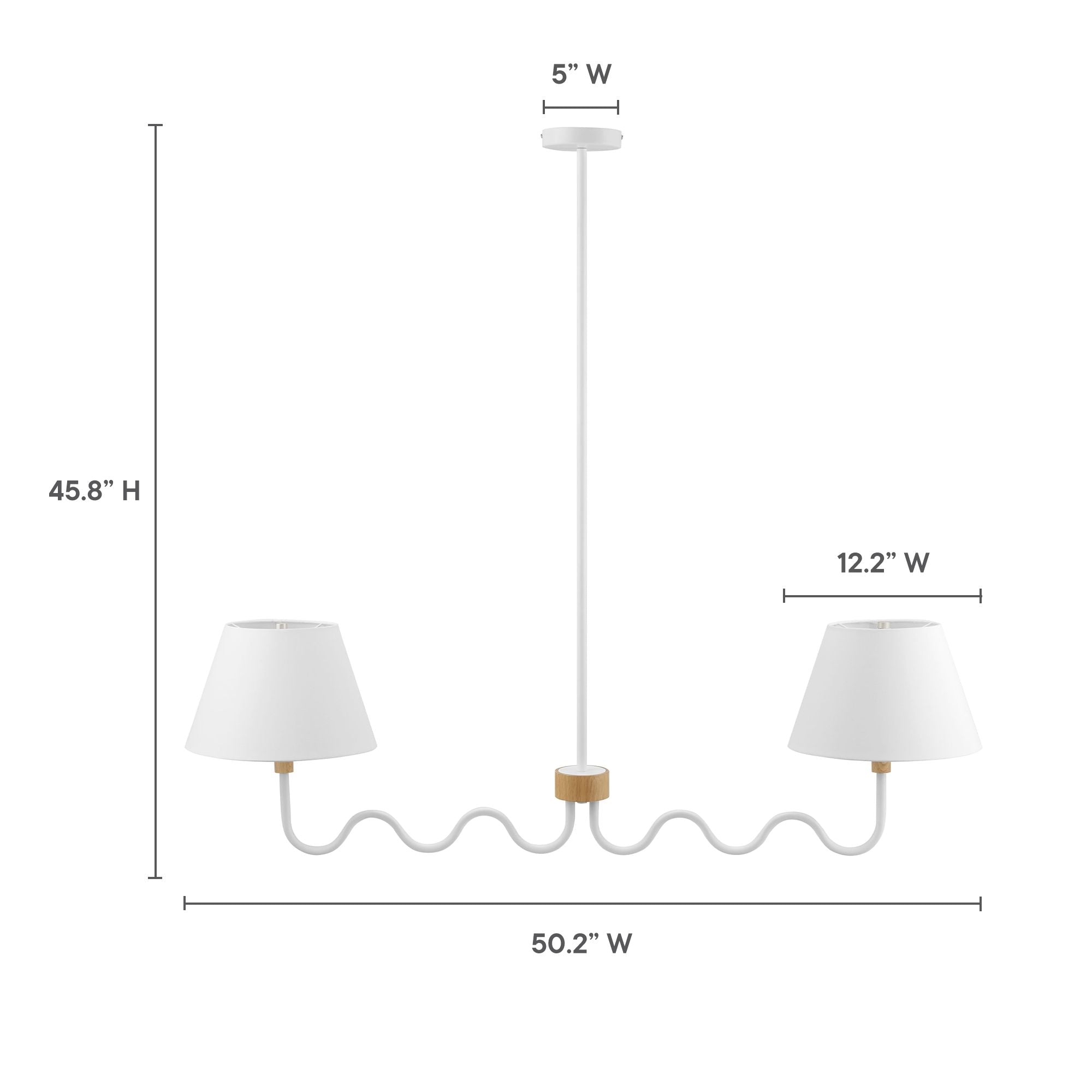 Sunlit Squiggle 2-Arm Pendant Light, Natural White