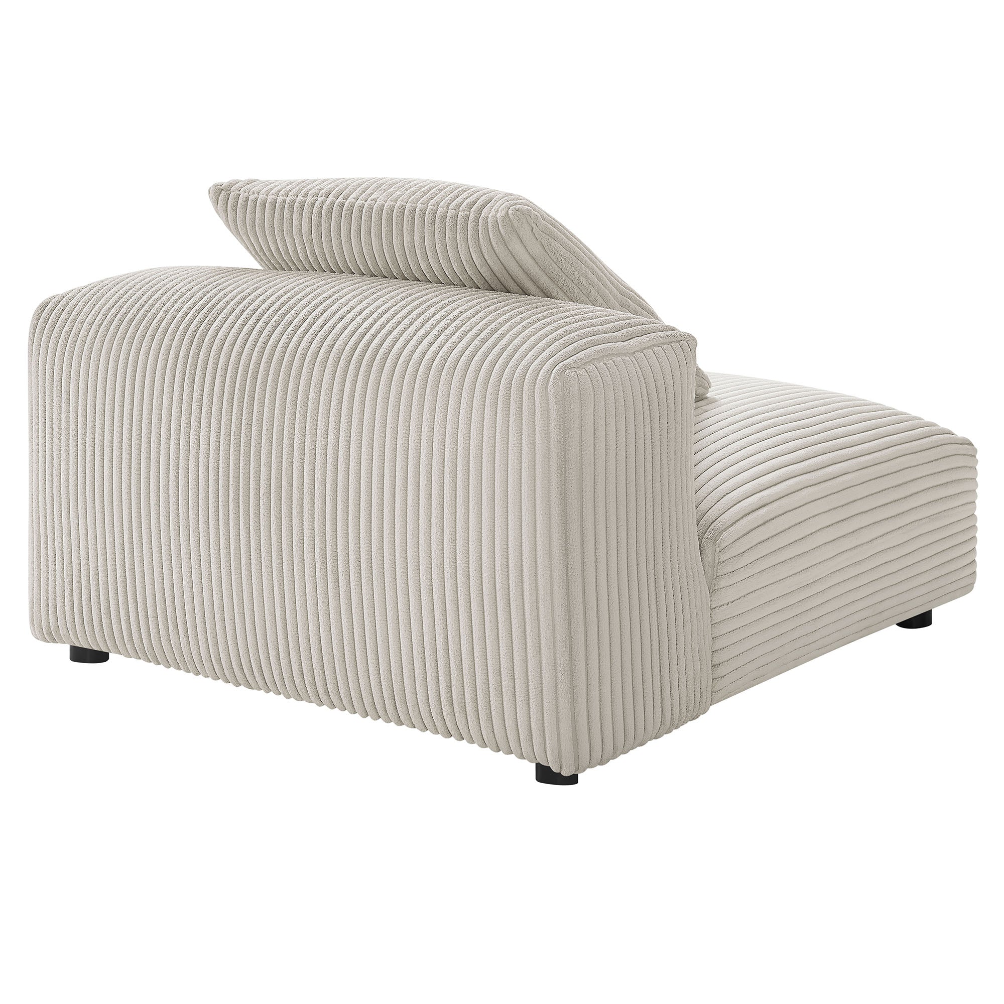Solace Modular Corduroy Upholstered Armless Chair, Almond