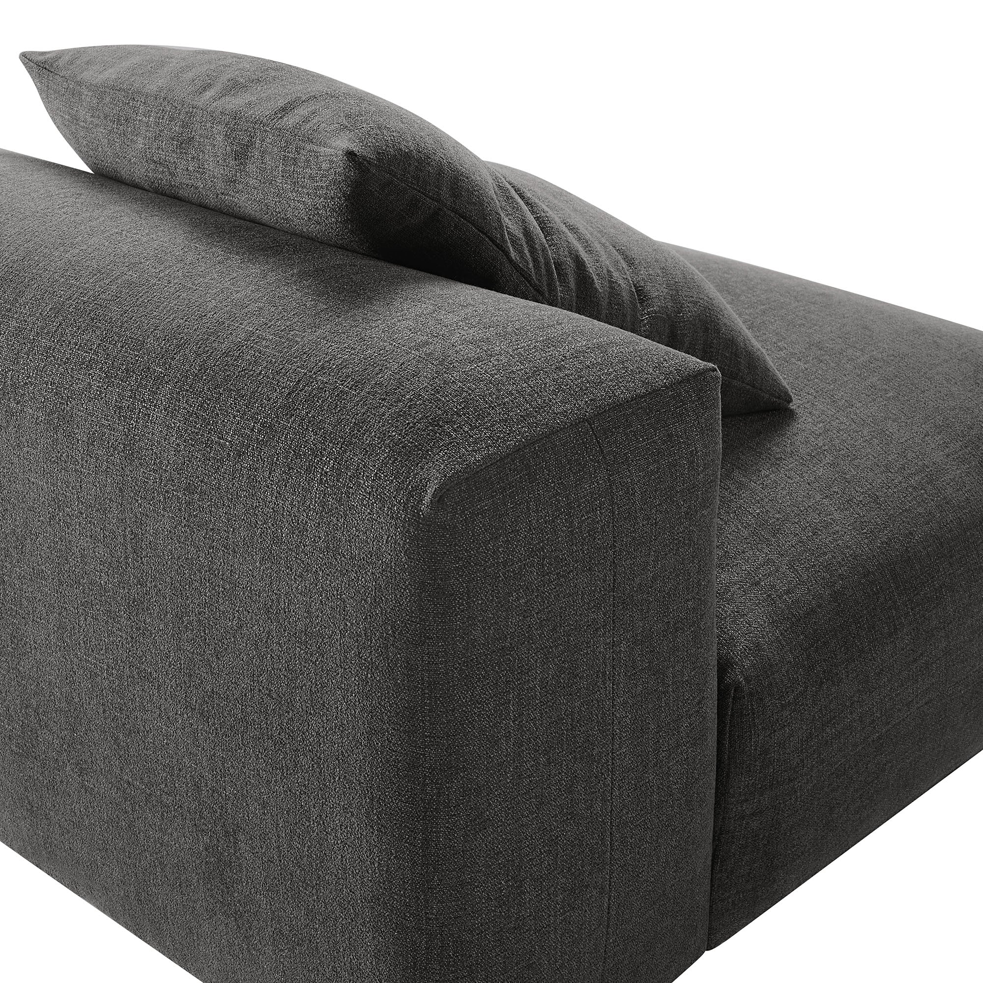 Solace Modular Upholstered Fabric Armless Chair, Charcoal