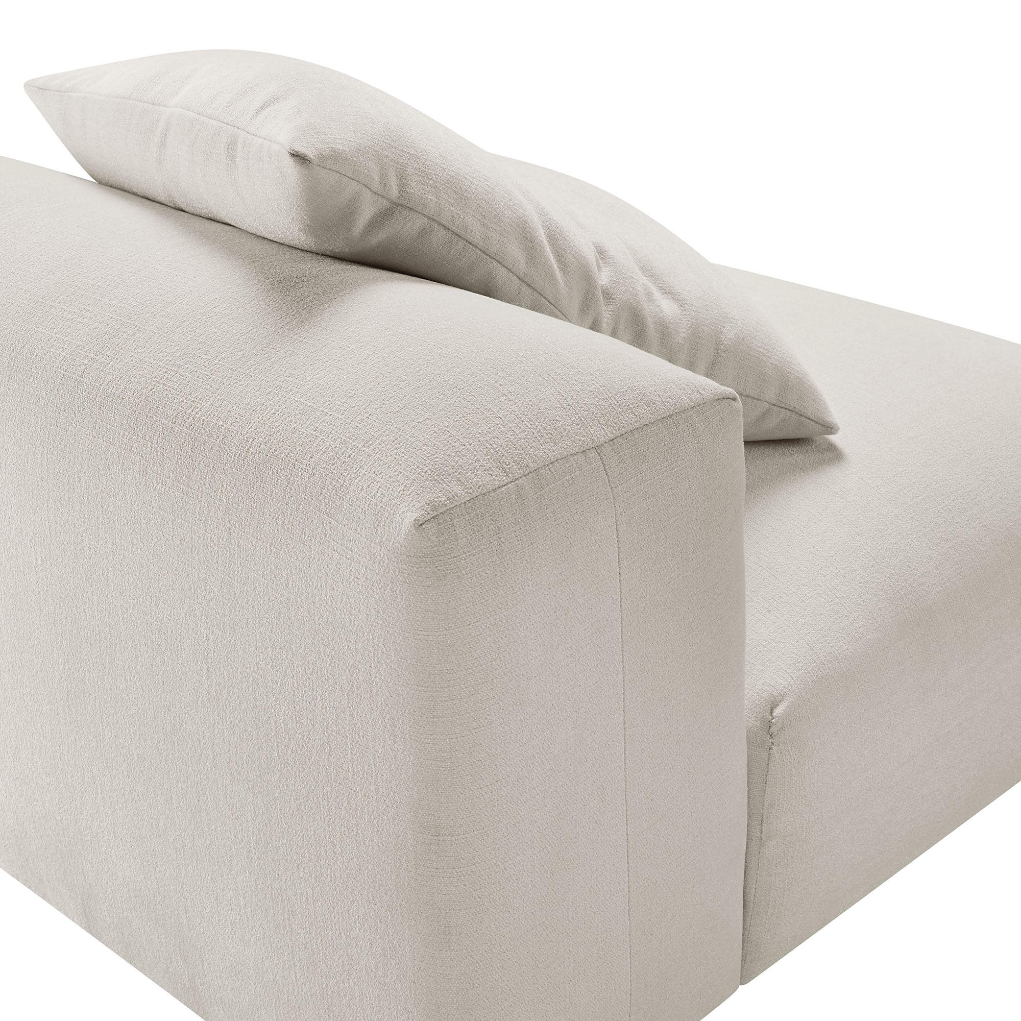 Solace Modular Upholstered Fabric Armless Chair, Salt