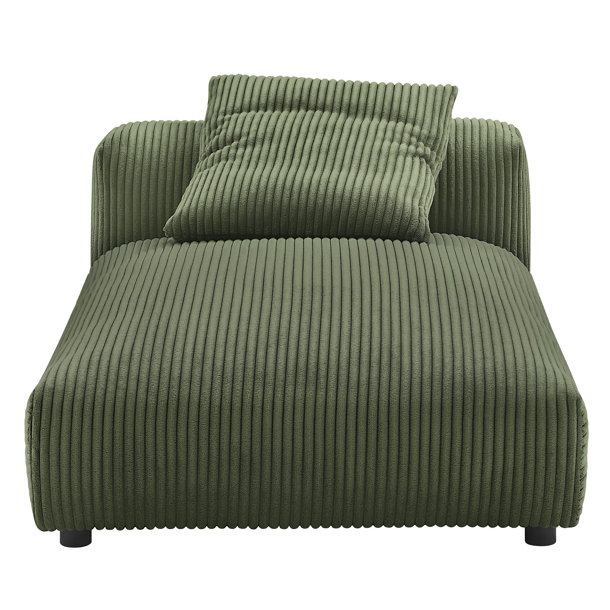 Solace Modular Corduroy Upholstered Armless Chaise Lounge, Fern