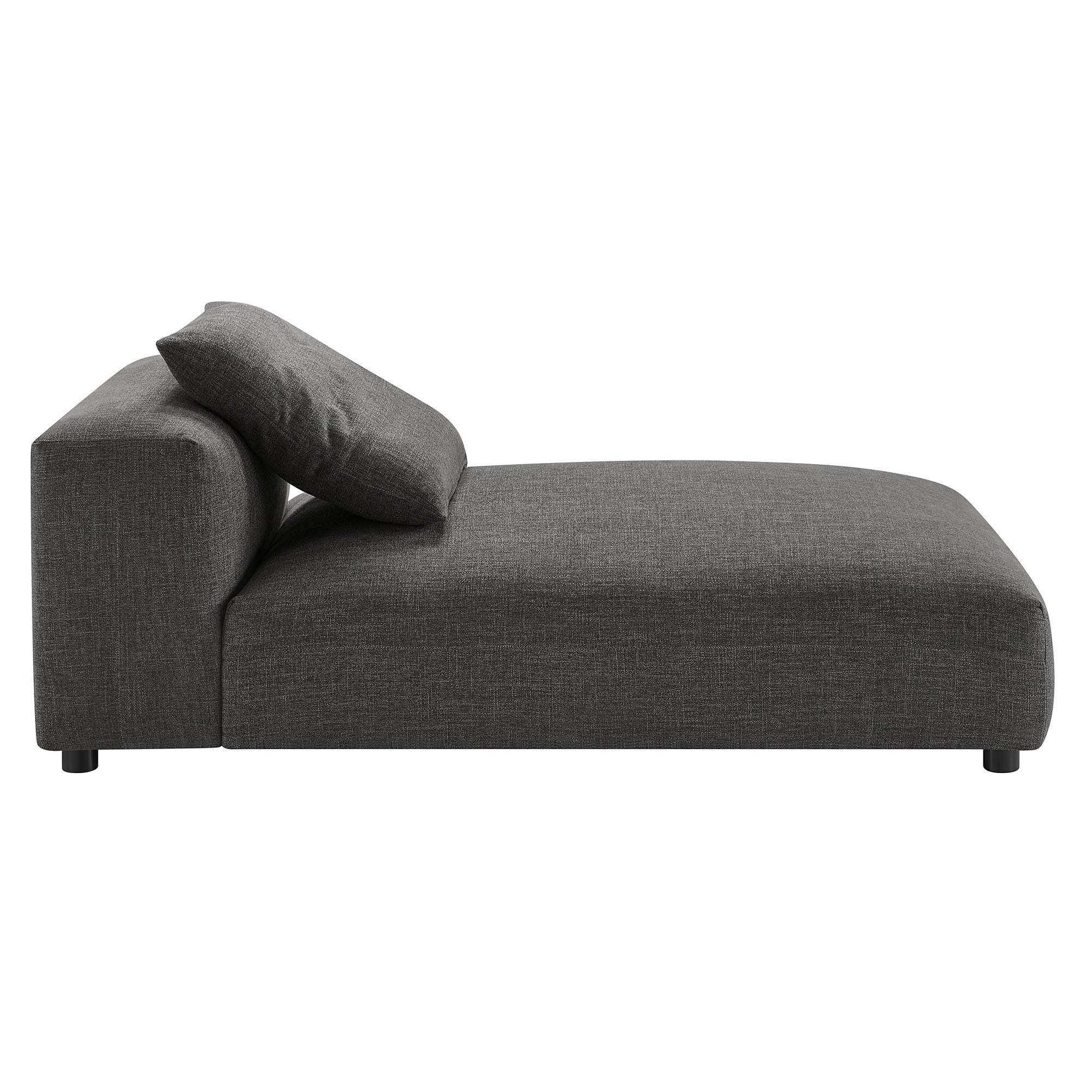 Solace 2-Piece Modular Upholstered Fabric Sectional Sofa With Chaise, Charcoal