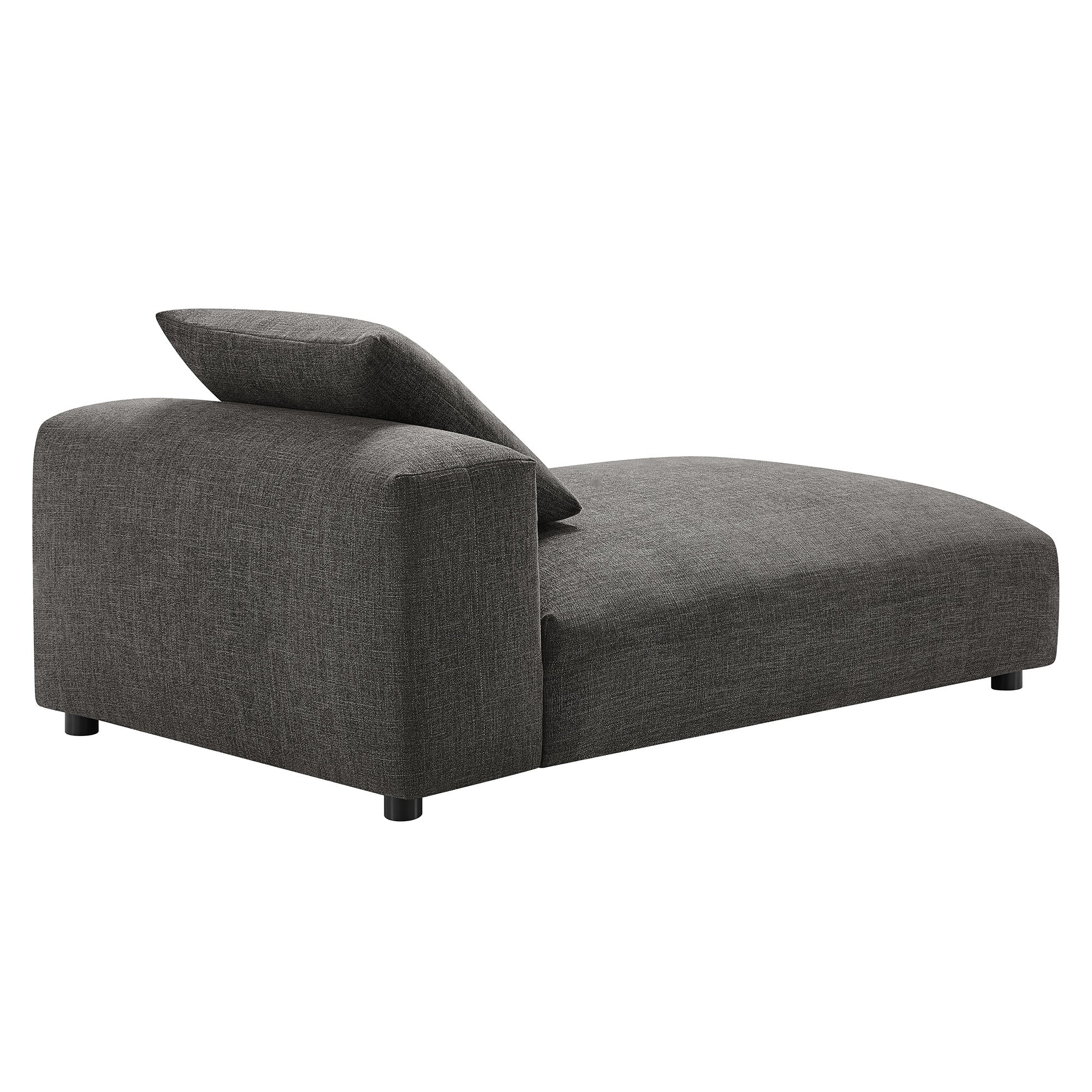 Solace Modular Upholstered Fabric Armless Chaise Lounge, Charcoal