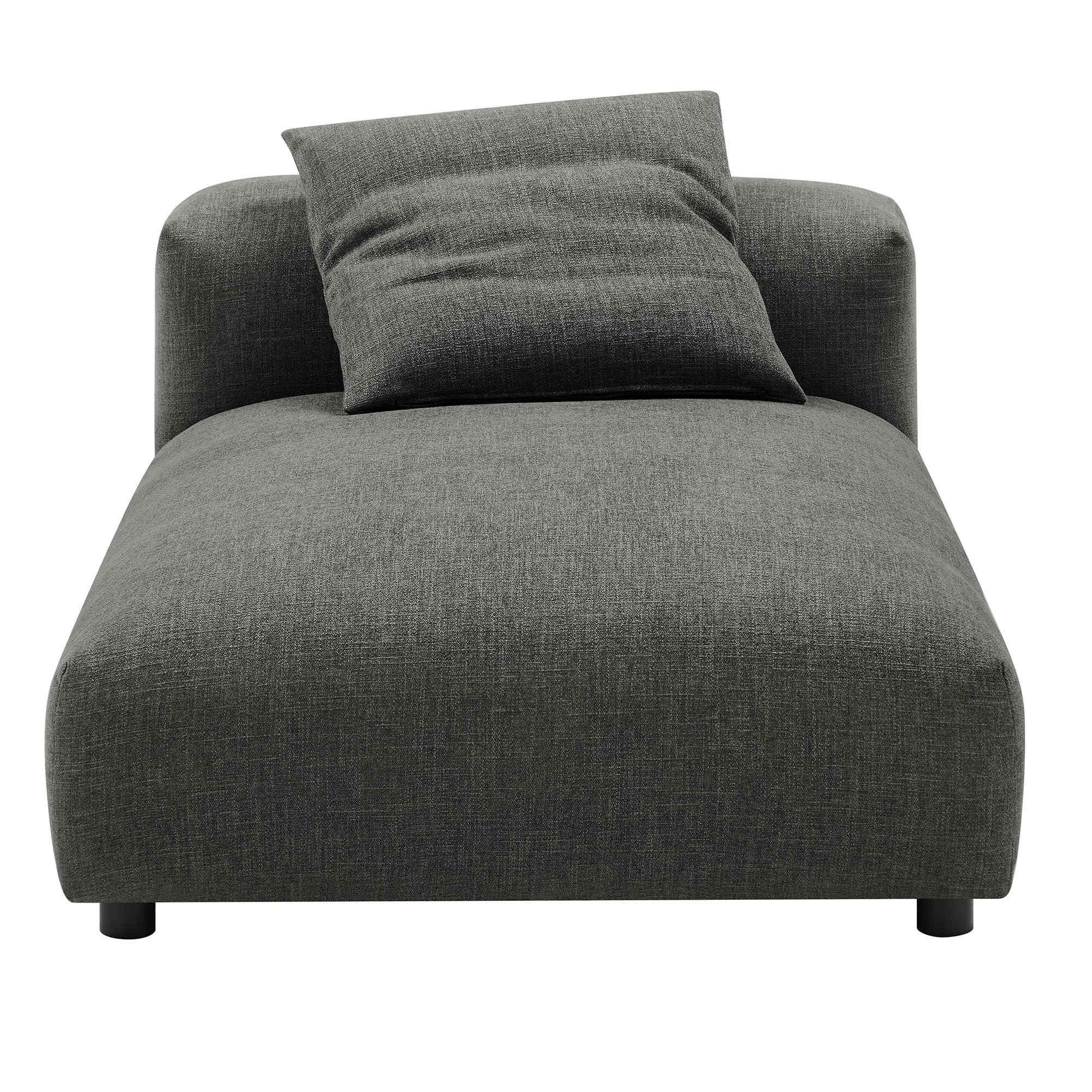 Solace 2-Piece Modular Upholstered Fabric Sectional Sofa With Chaise, Charcoal