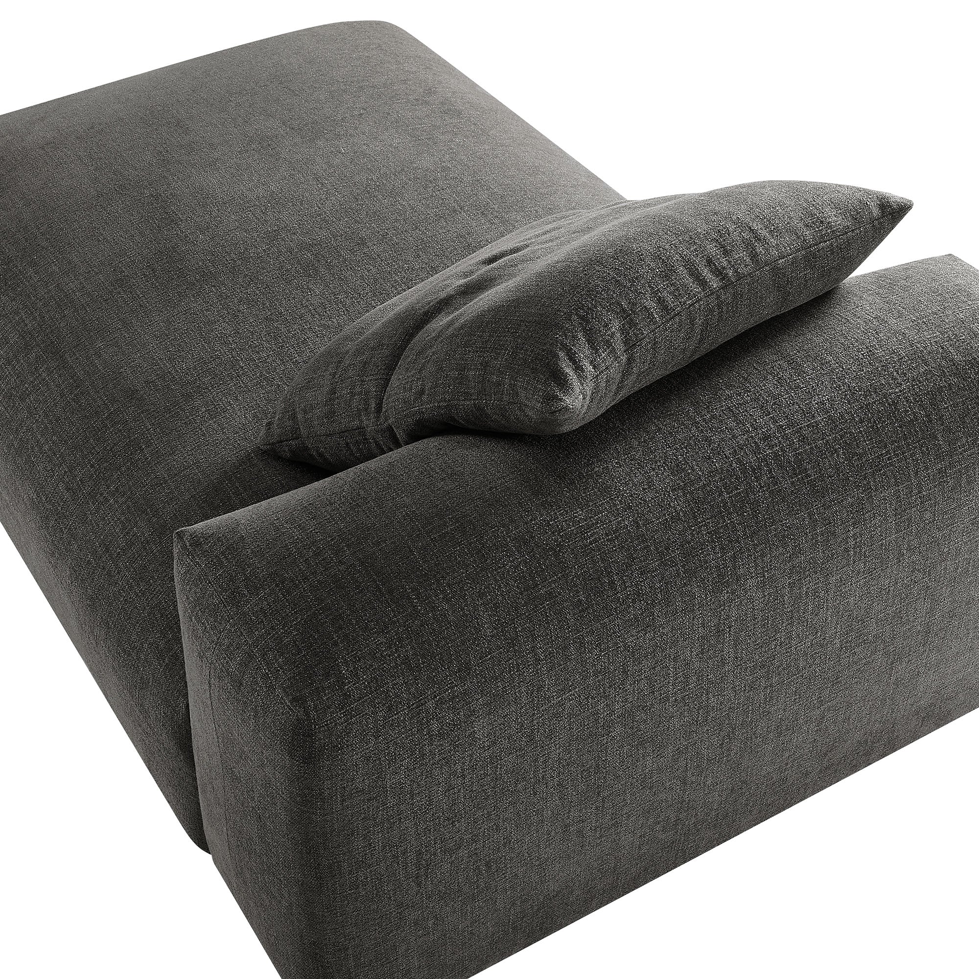 Solace Modular Upholstered Fabric Armless Chaise Lounge, Charcoal