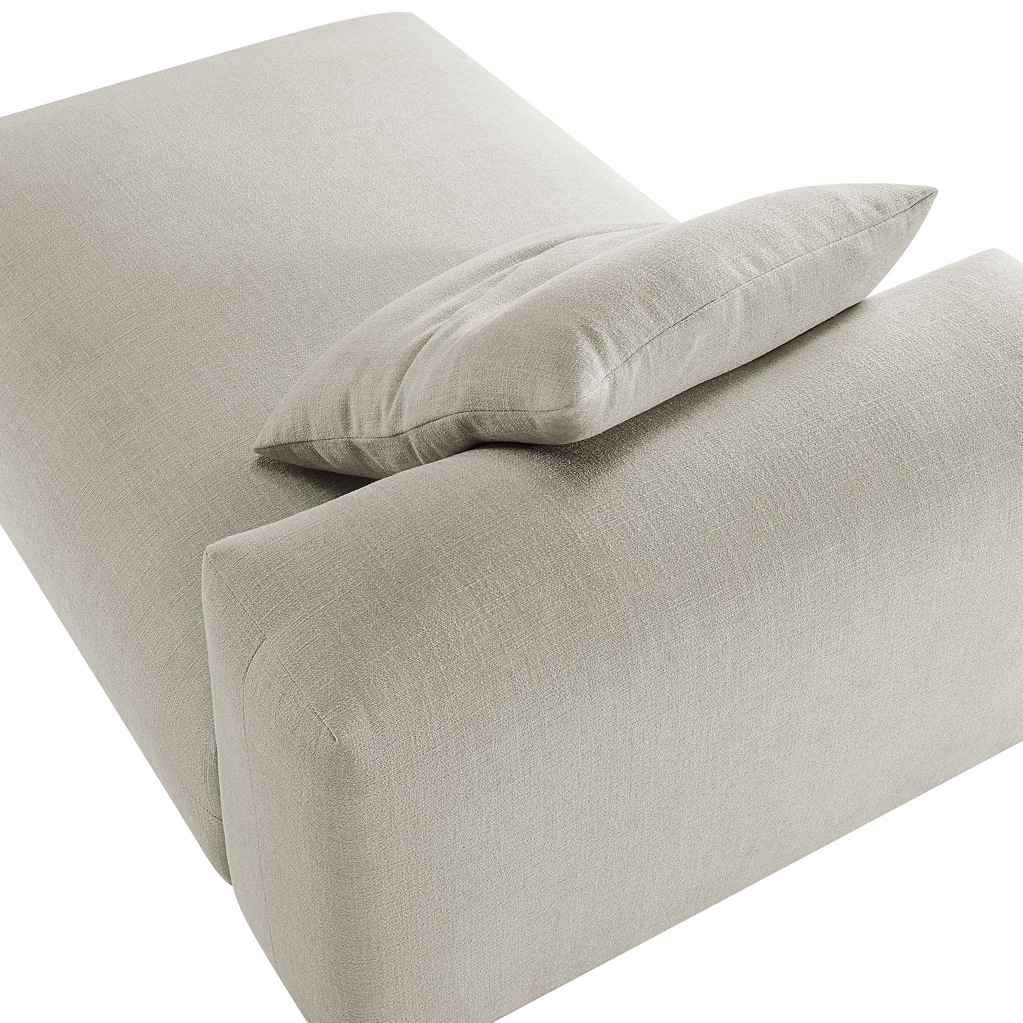 Solace Modular Upholstered Fabric Armless Chaise Lounge, Linen