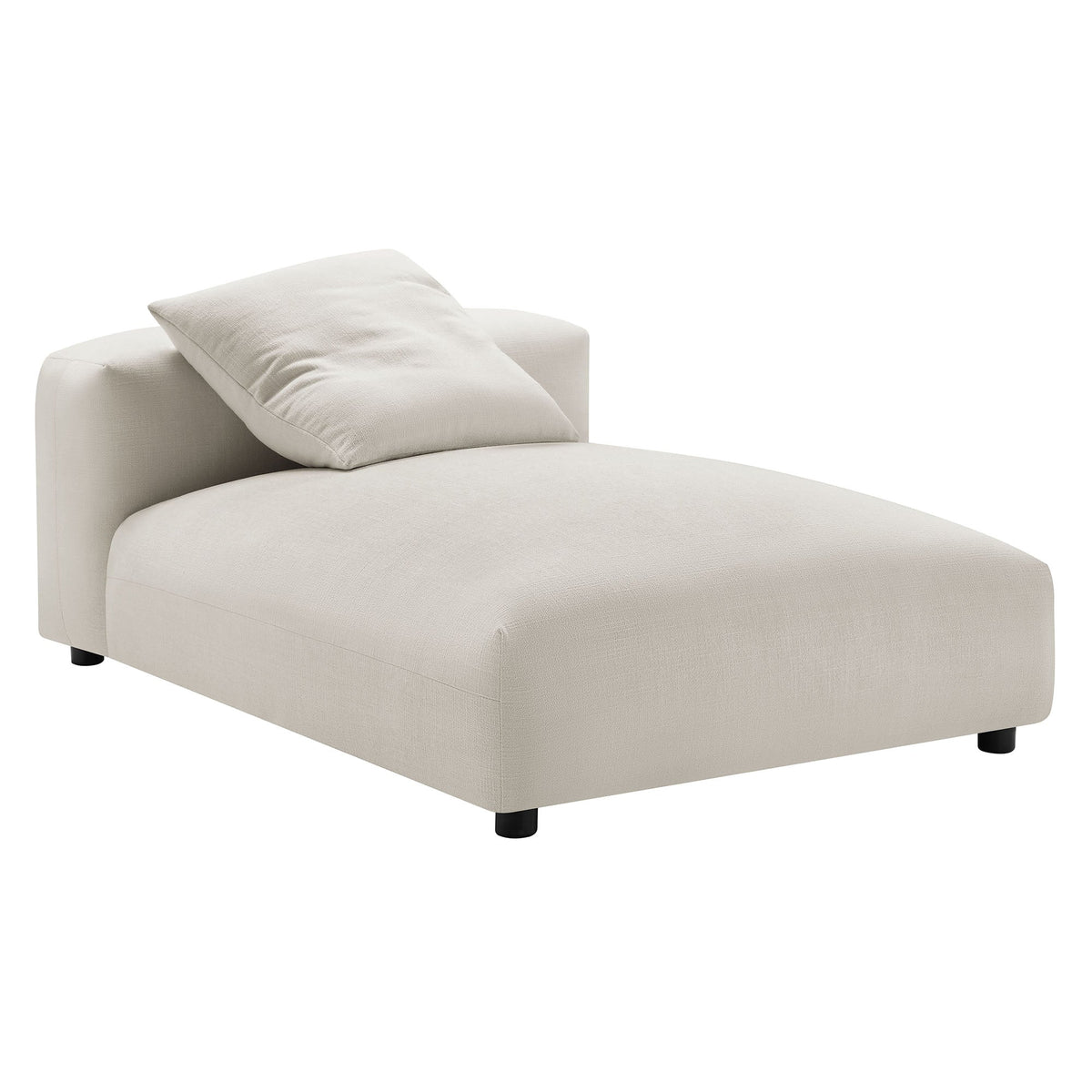 Solace Modular Upholstered Fabric Armless Chaise Lounge, Salt