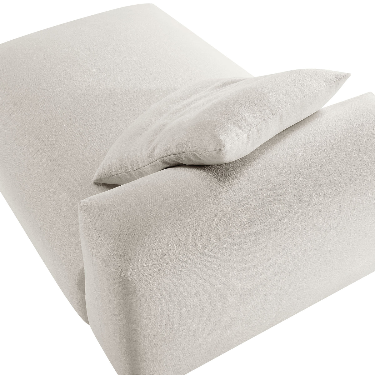 Solace Modular Upholstered Fabric Armless Chaise Lounge, Salt