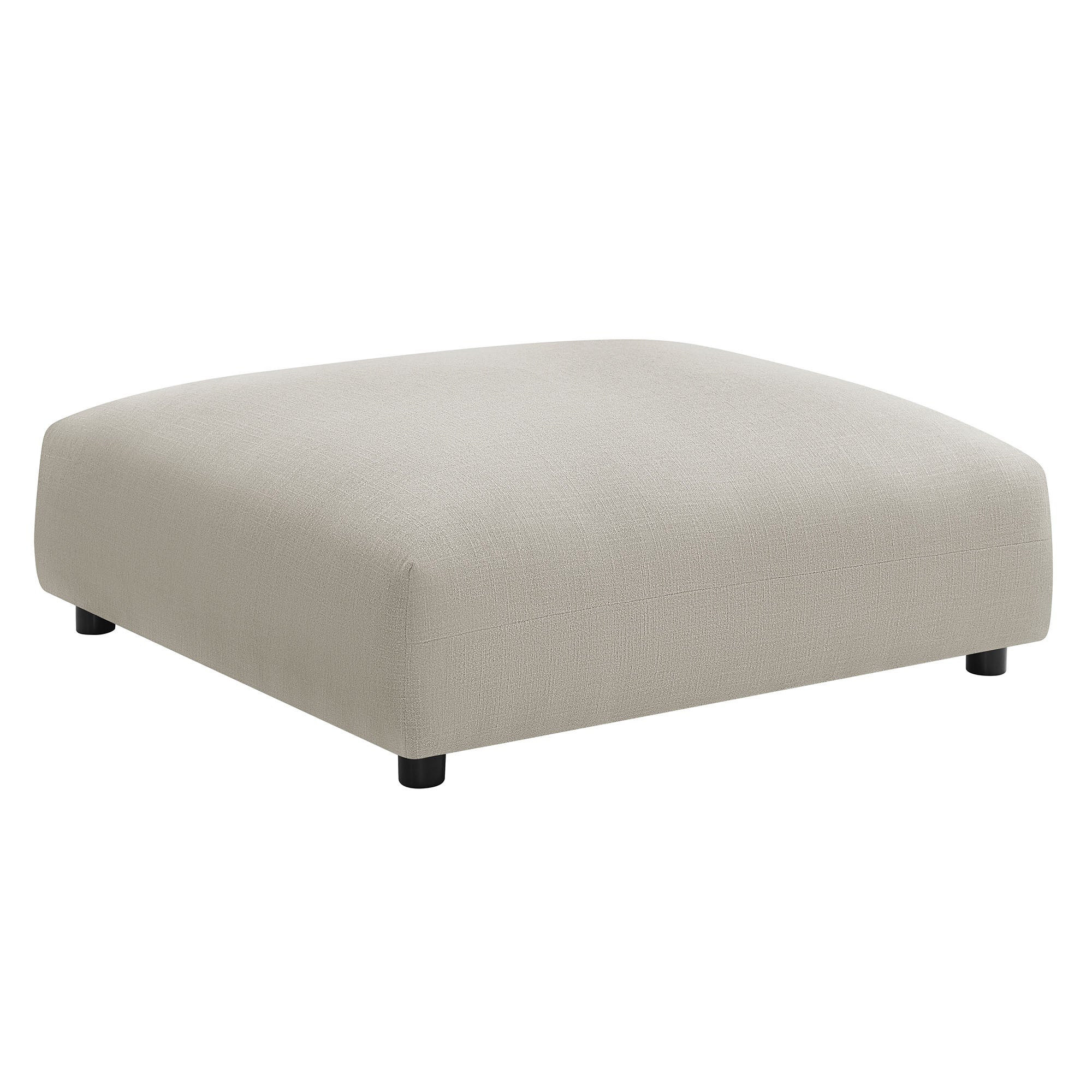 Solace Modular Upholstered Fabric Armless Loveseat and Ottoman Set, Linen