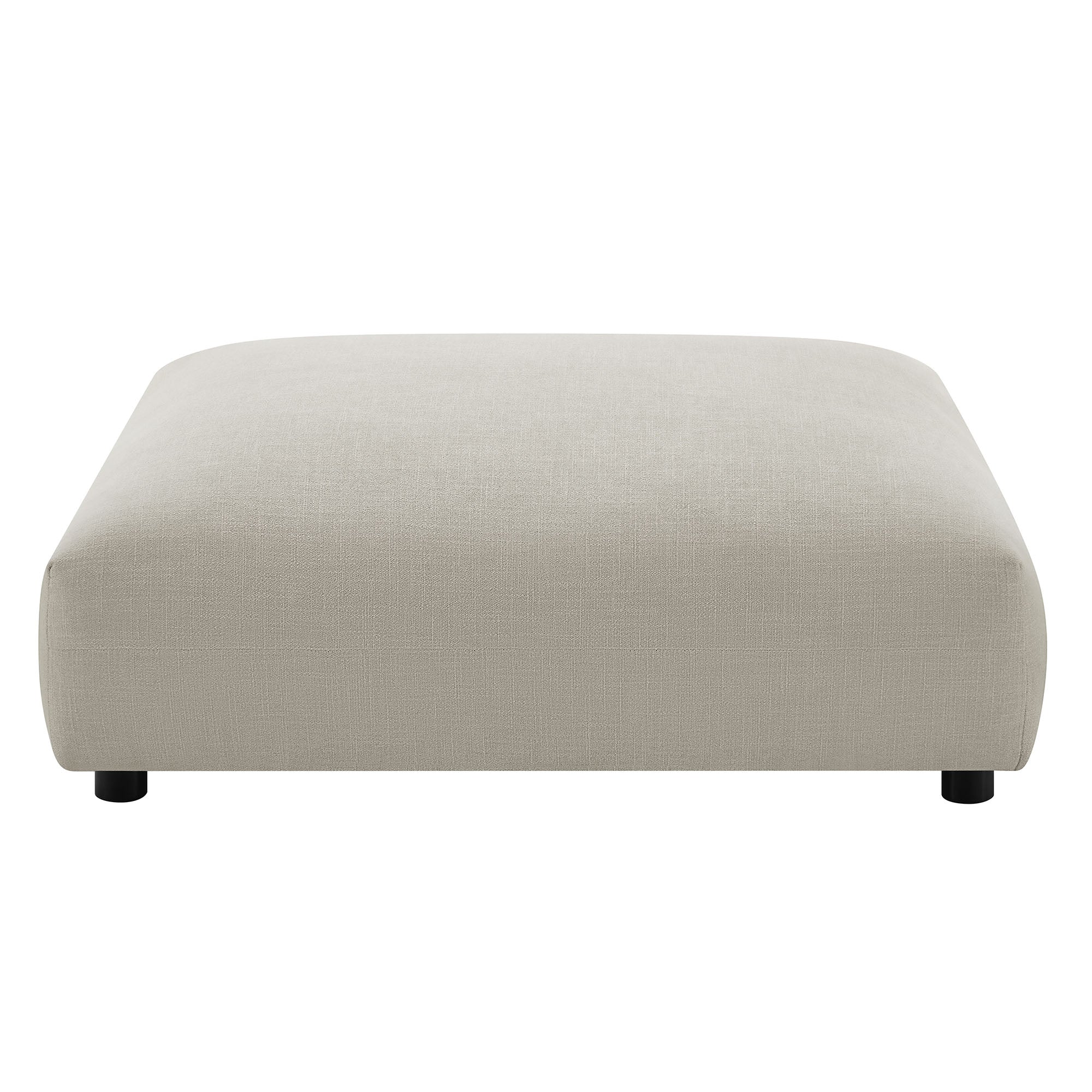 Solace Modular Upholstered Fabric Armless Loveseat and Ottoman Set, Linen