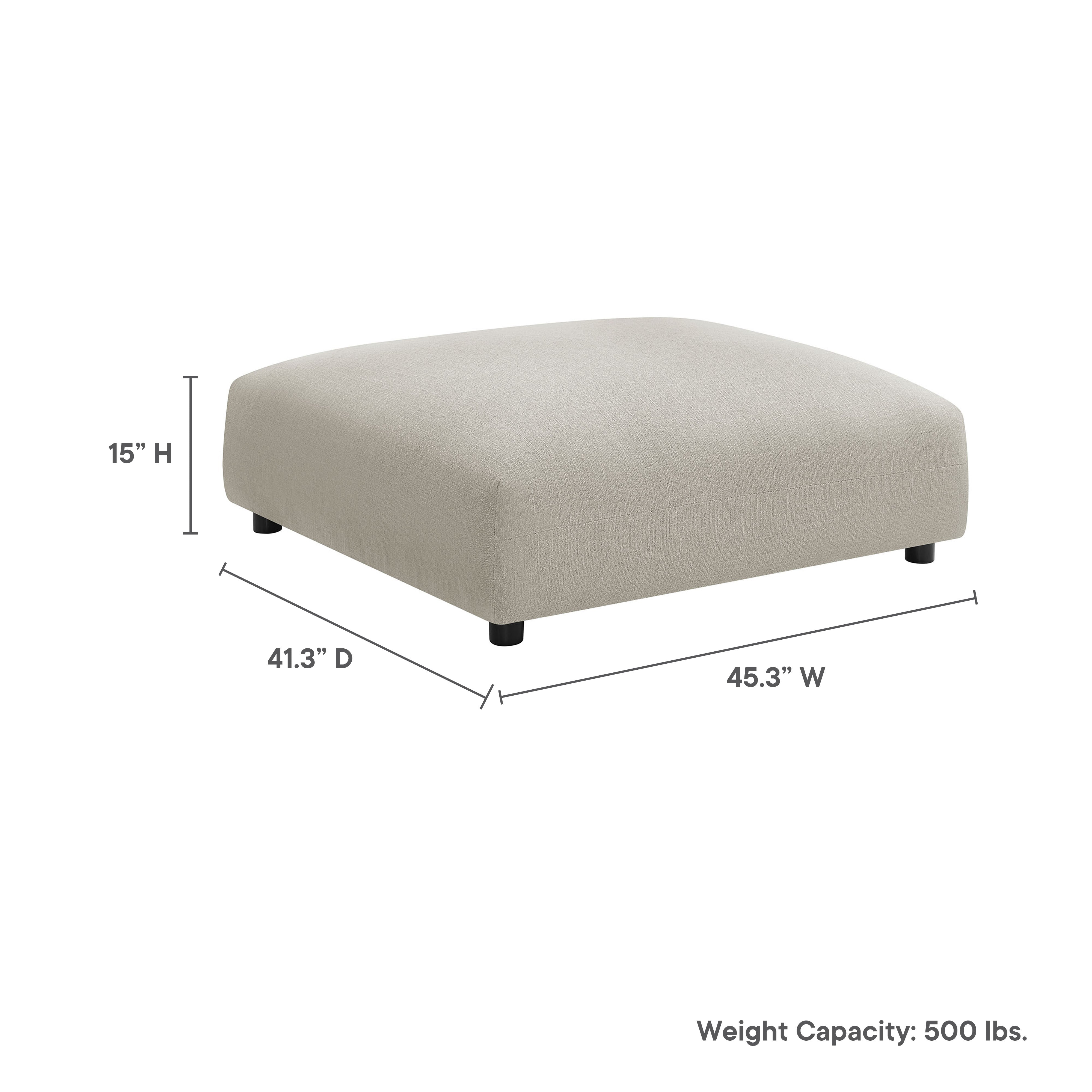 Solace Modular Upholstered Fabric Ottoman, Linen