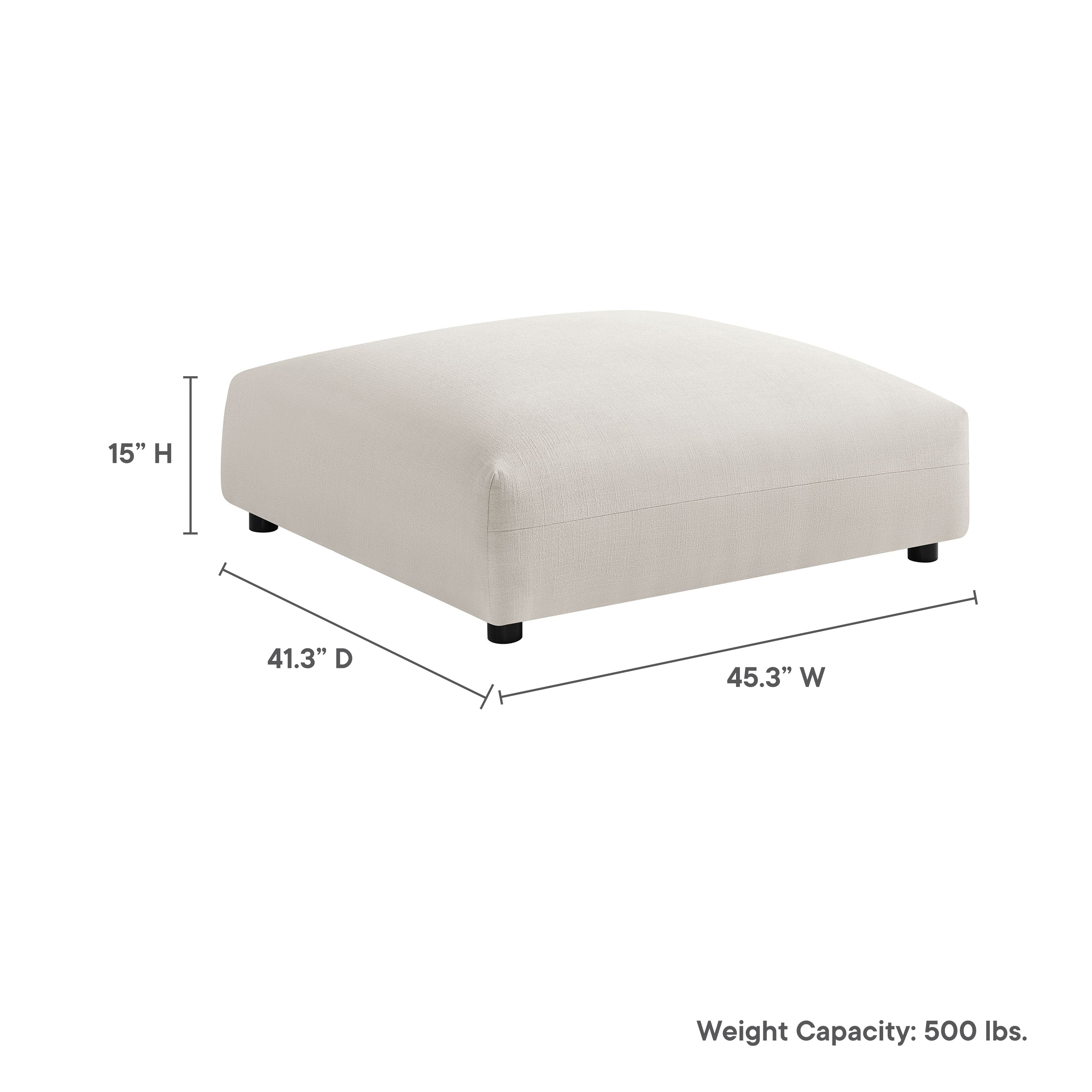 Solace Modular Upholstered Fabric Ottoman, Salt