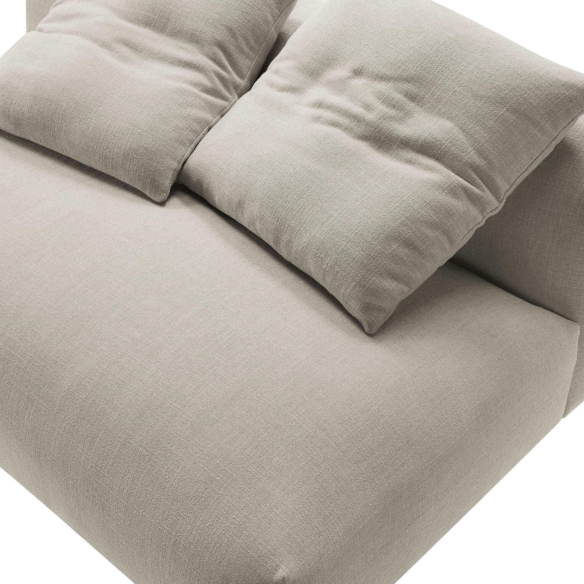 Solace Modular Upholstered Fabric Armless Loveseat, Linen