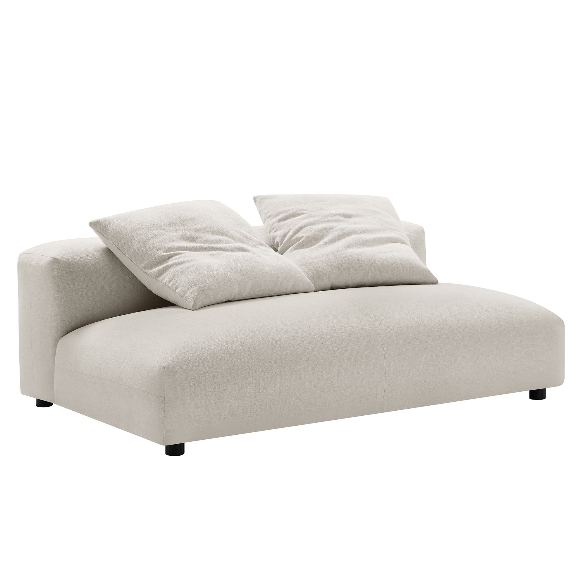 Solace Modular Upholstered Fabric Armless Loveseat, Salt