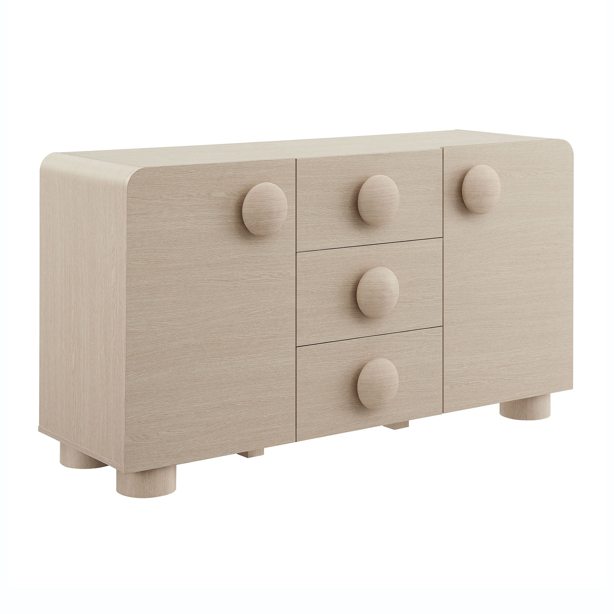 Sonnet 57" Sideboard Storage Cabinet, Ash